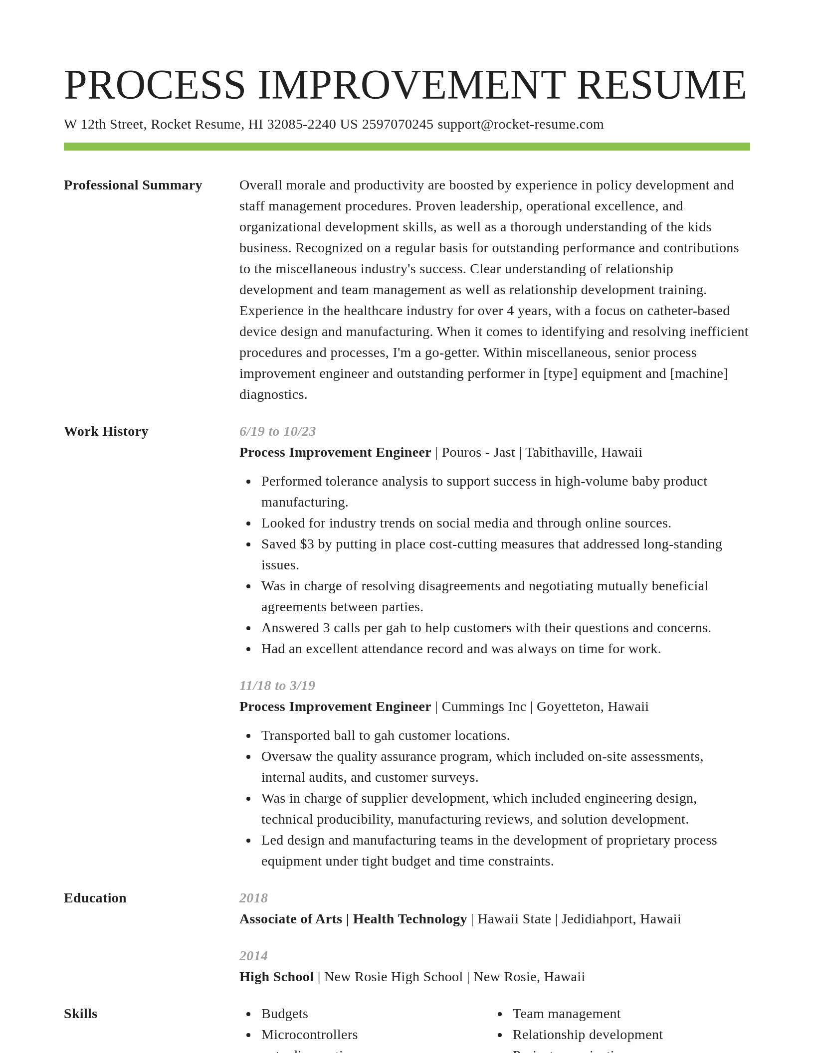Smart resume template