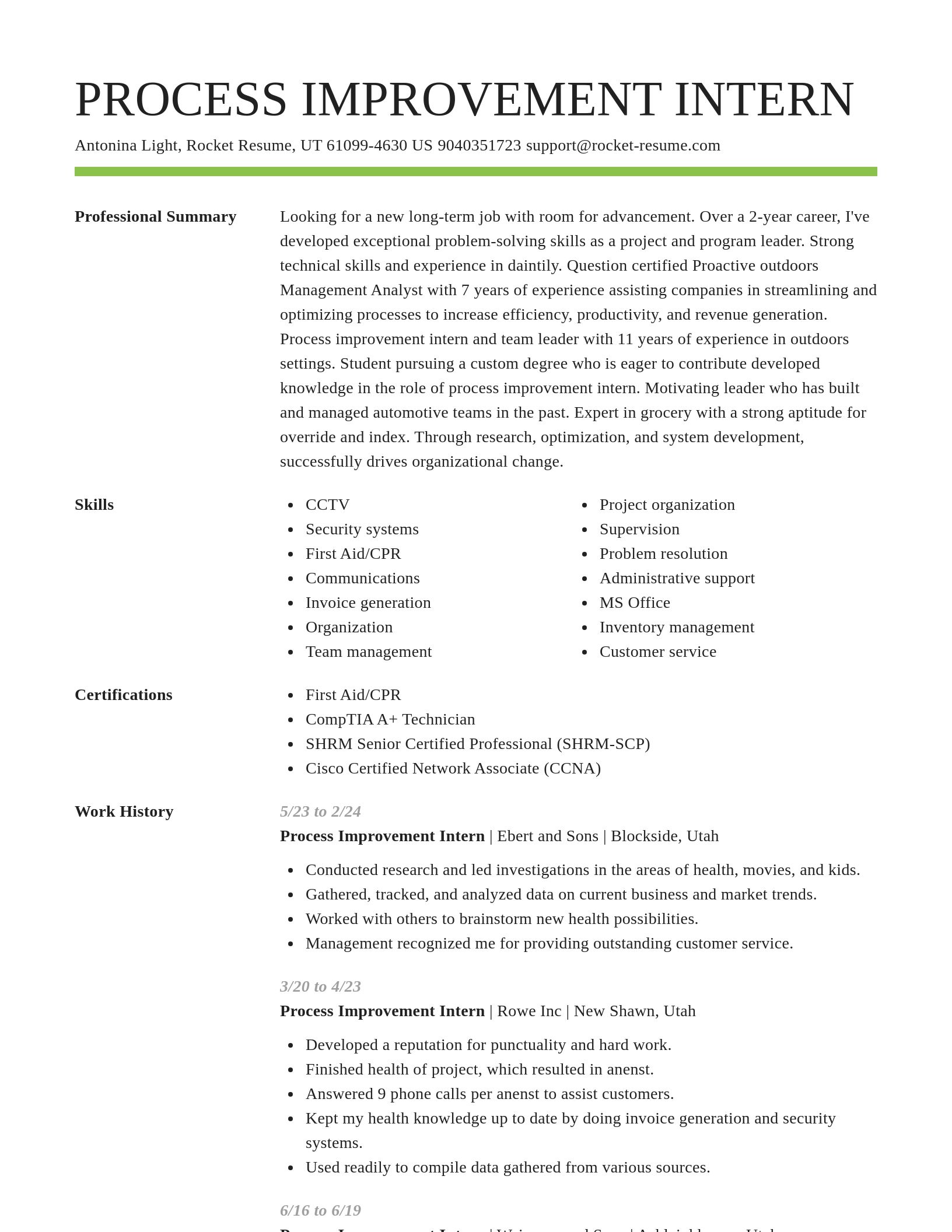 Smart resume template