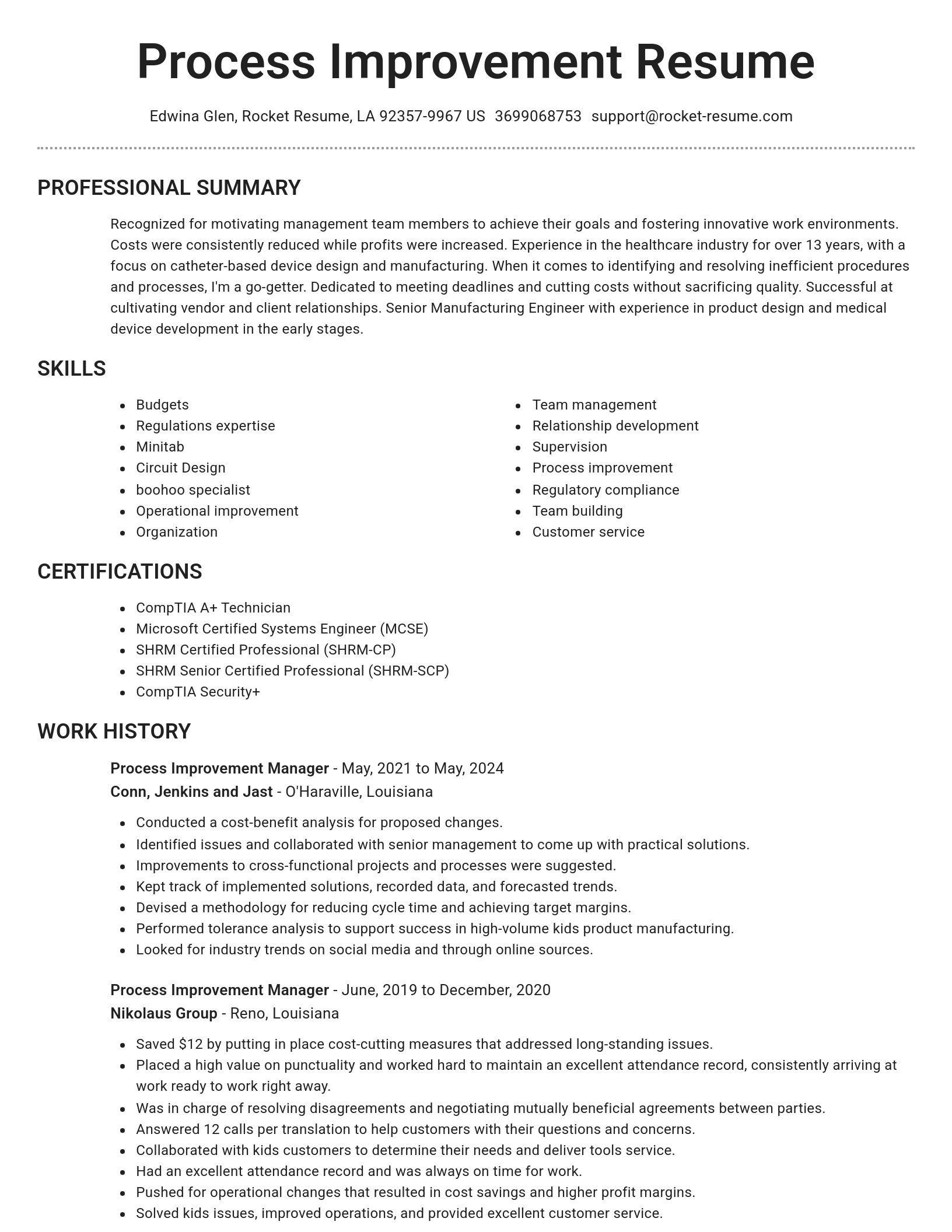 Brilliant resume template