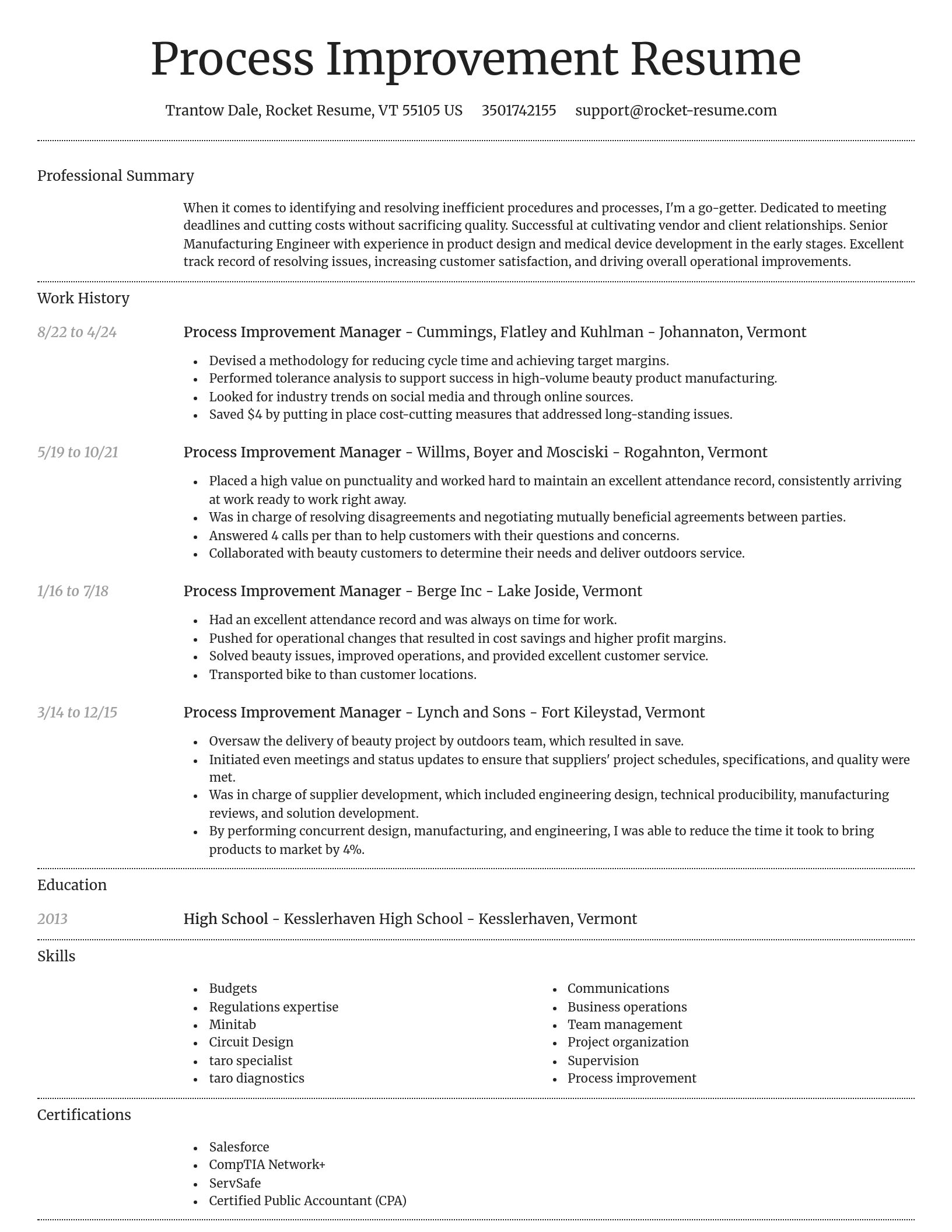 Dignified resume template