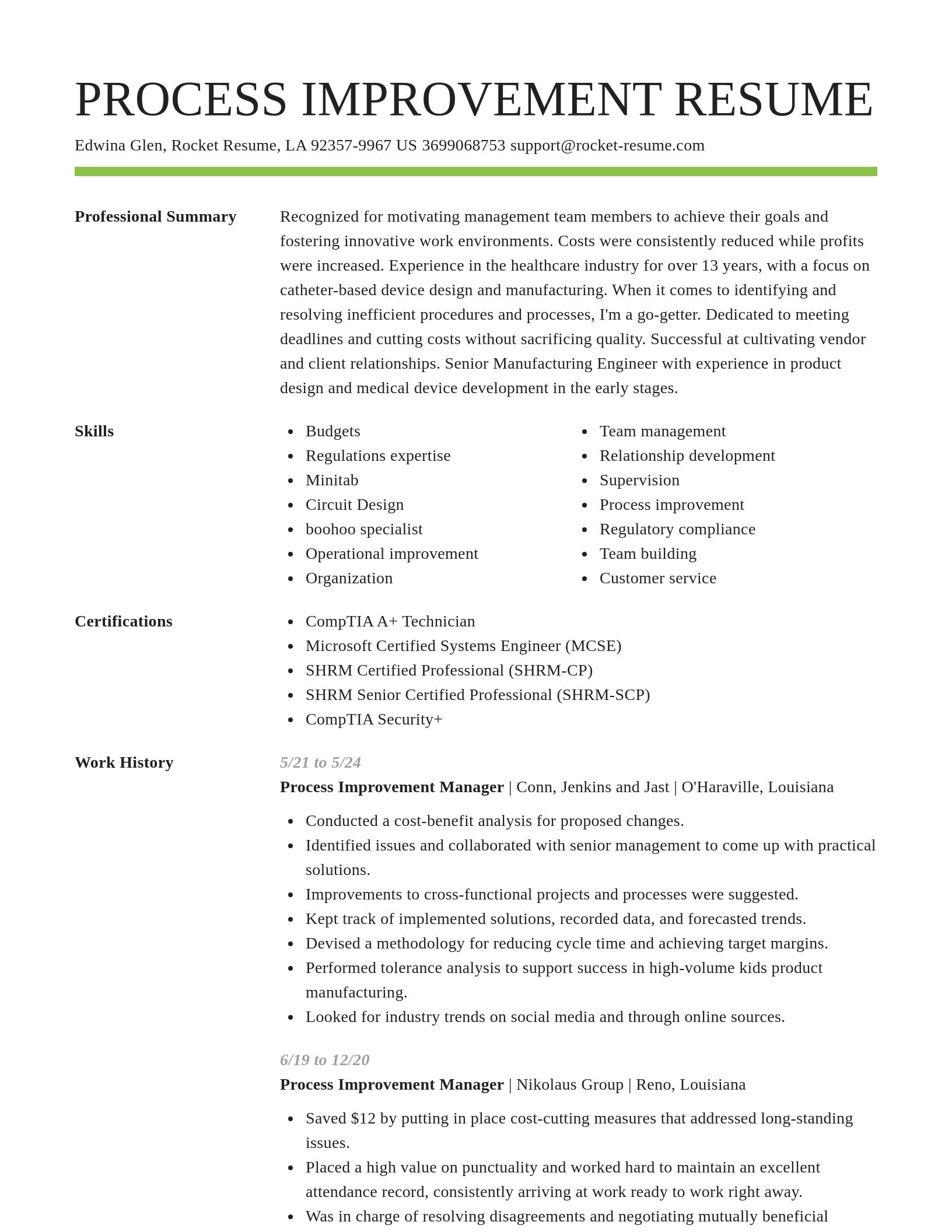 Smart resume template