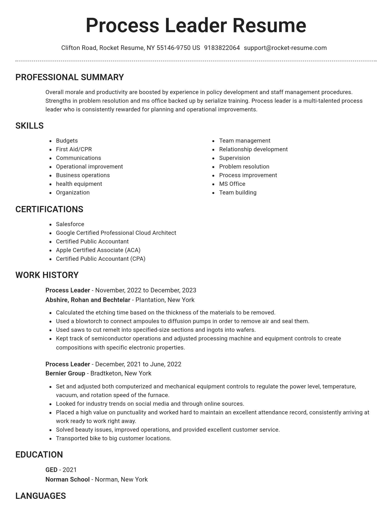 Brilliant resume template