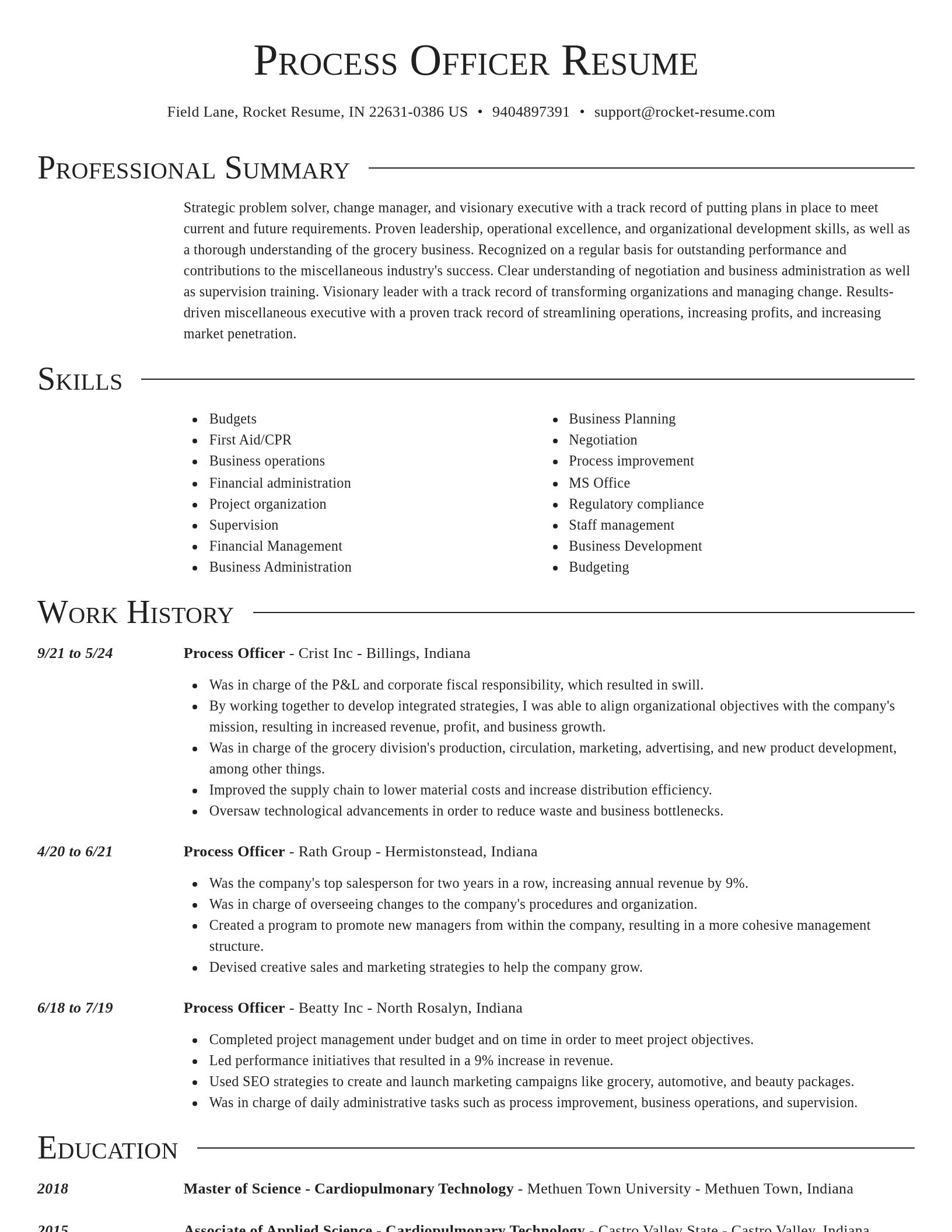 Director resume template