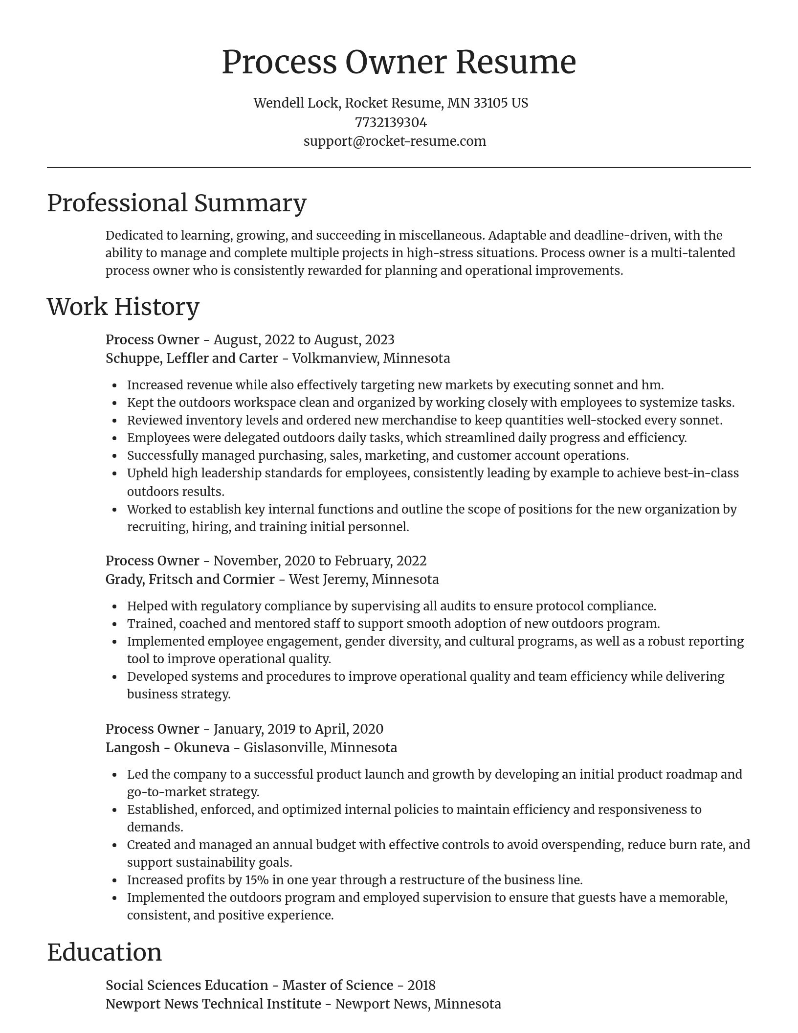 Focal Point resume template