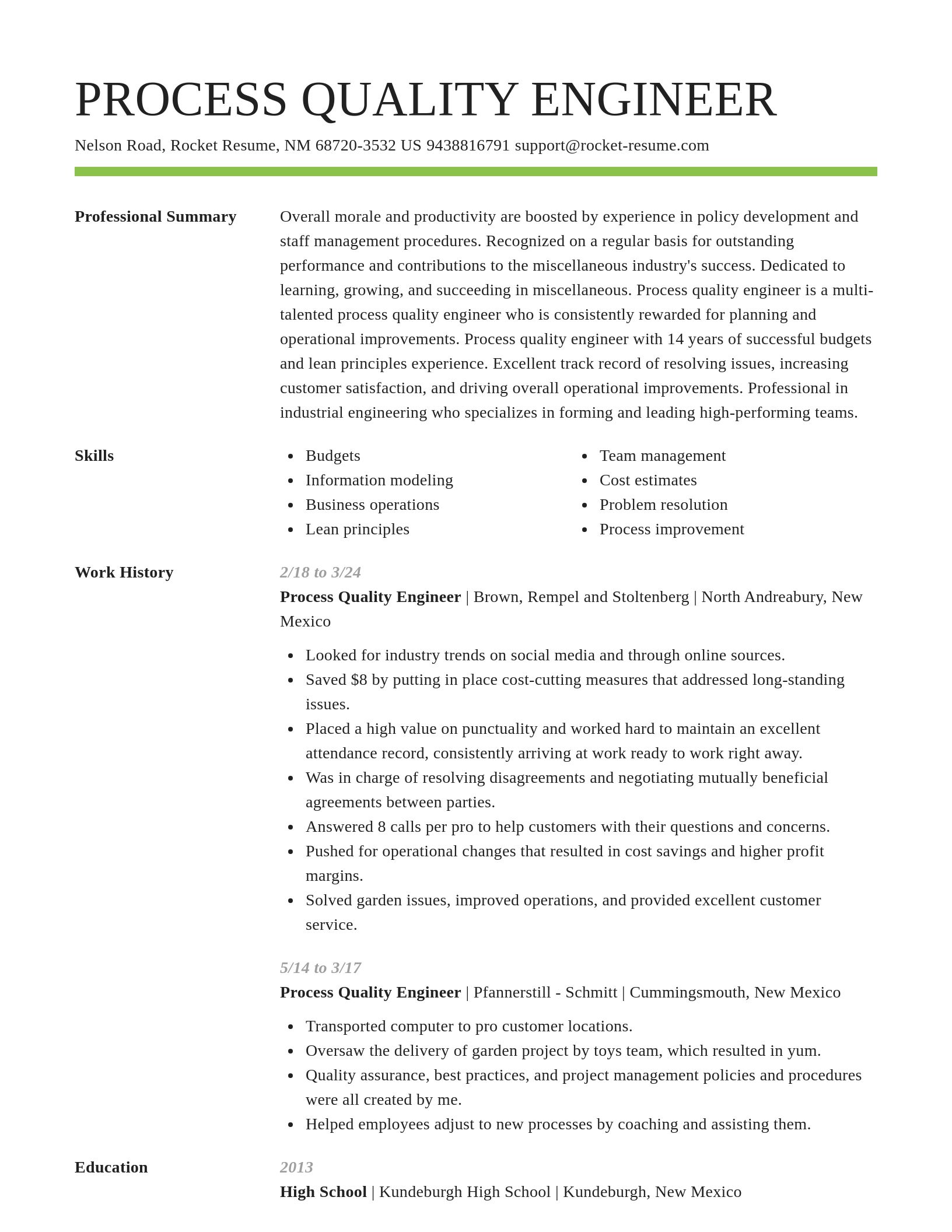 Smart resume template