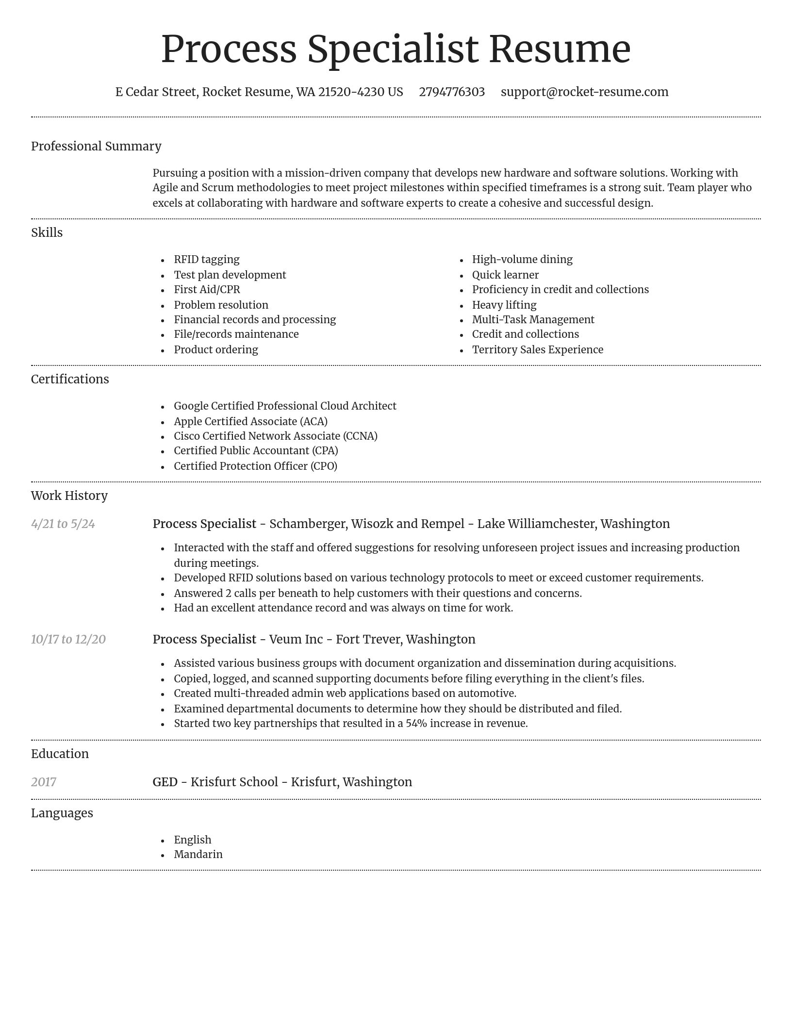 Dignified resume template