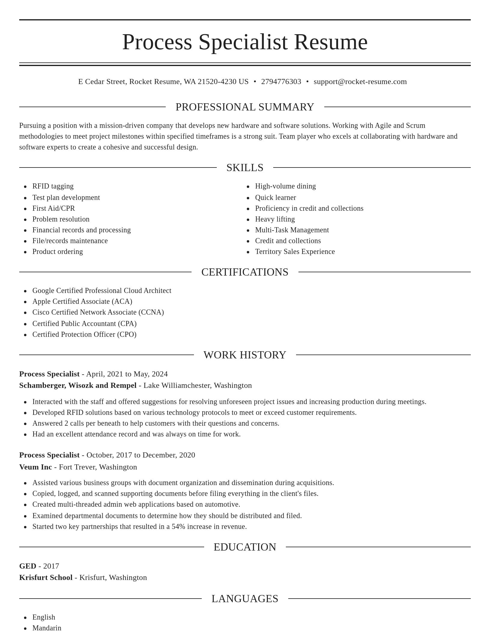 Elegant resume template