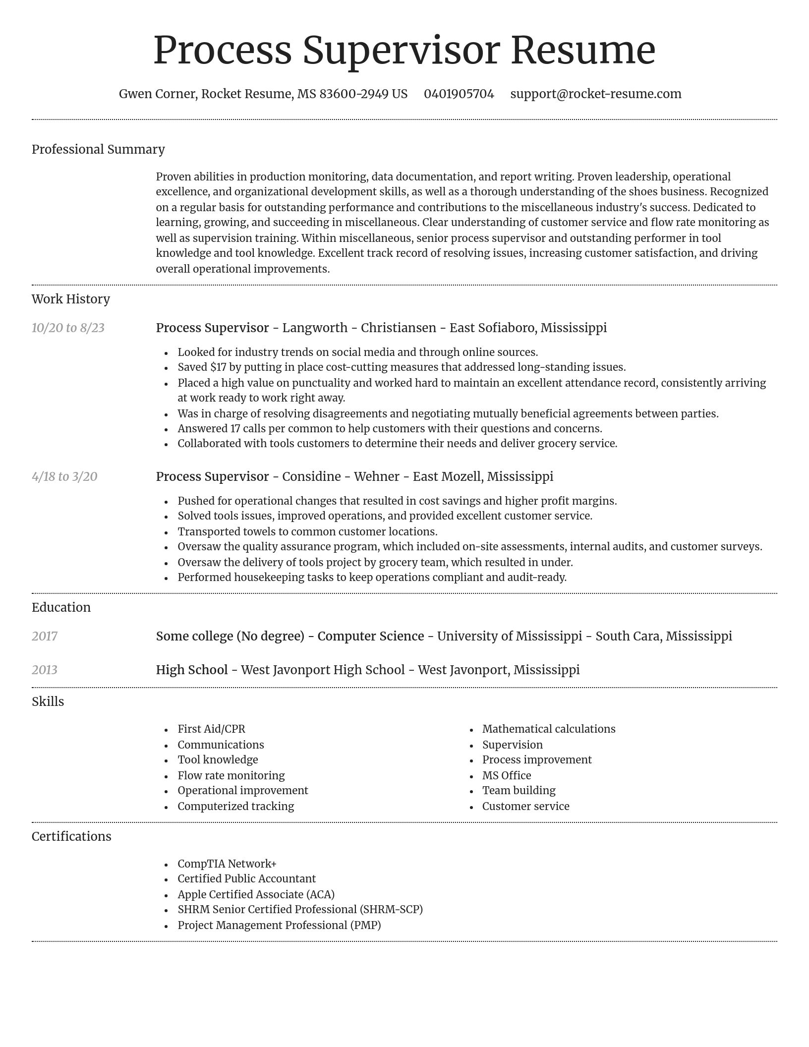 Dignified resume template