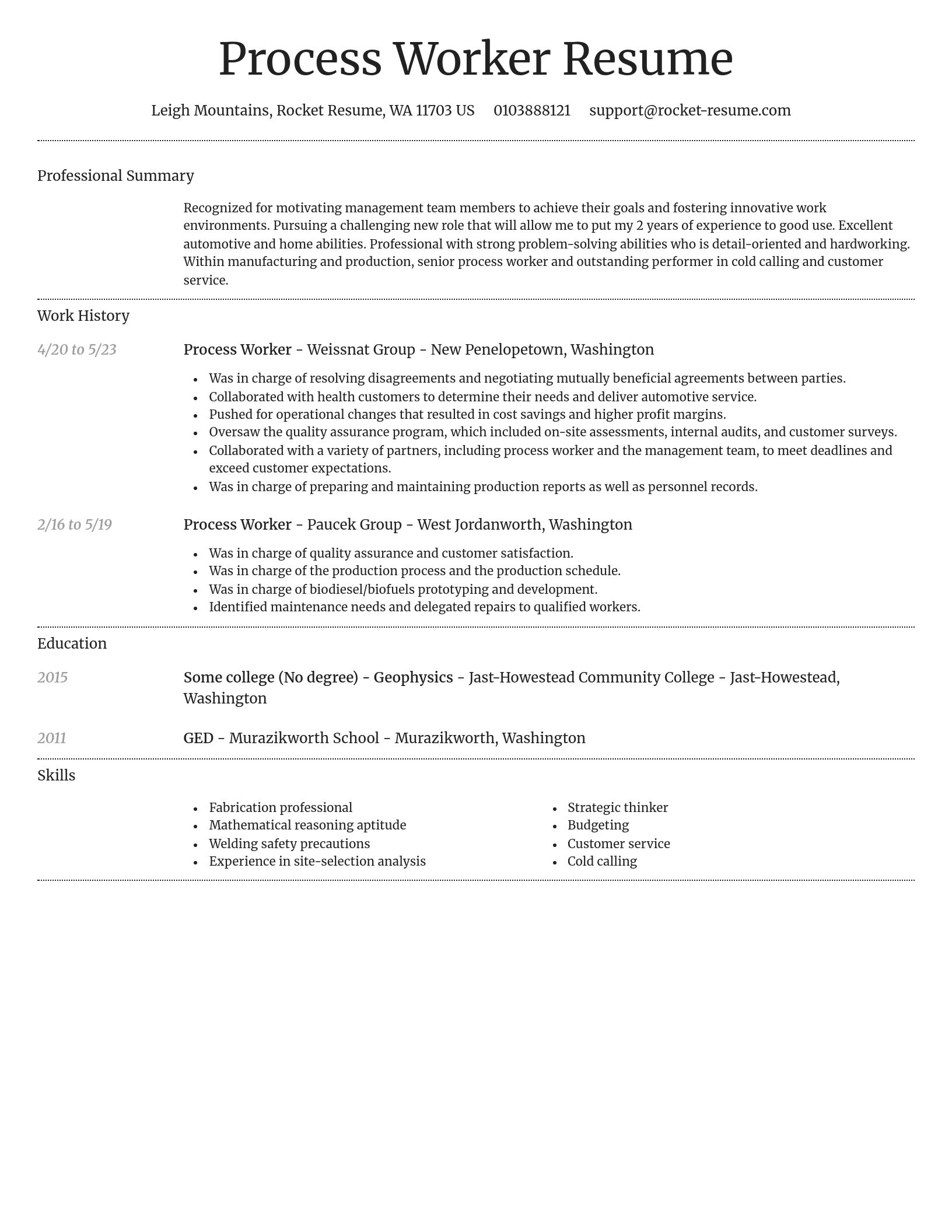 Dignified resume template