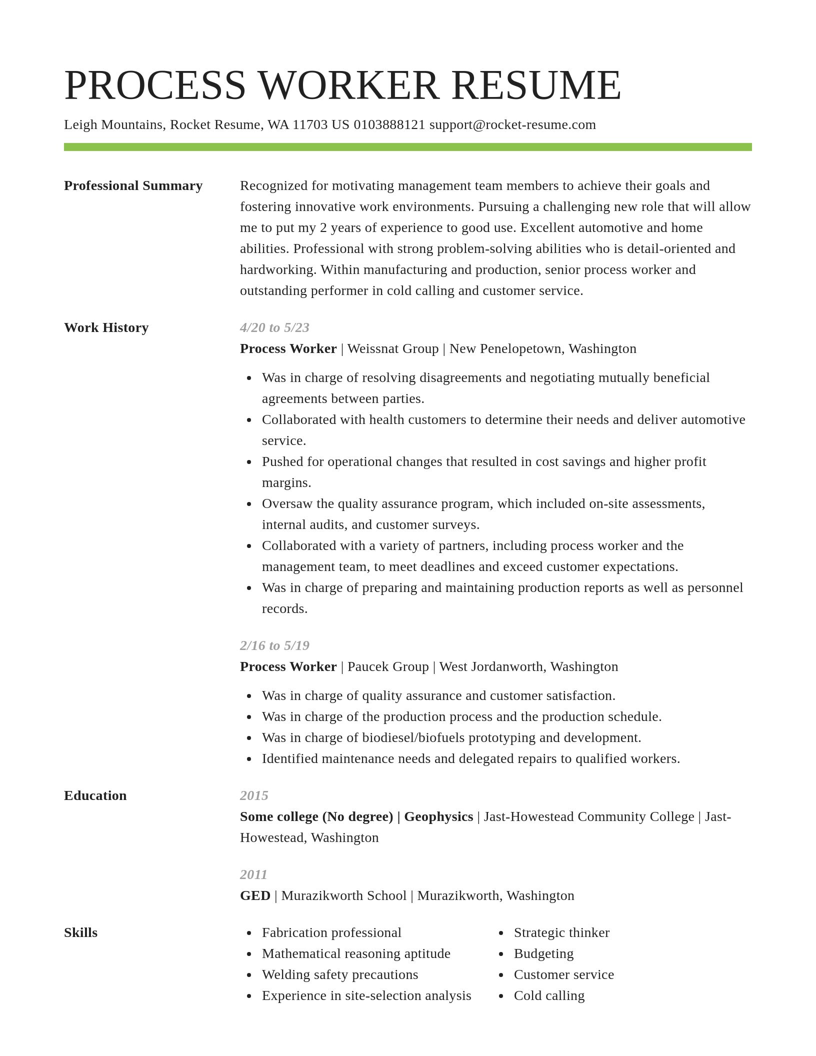 Smart resume template