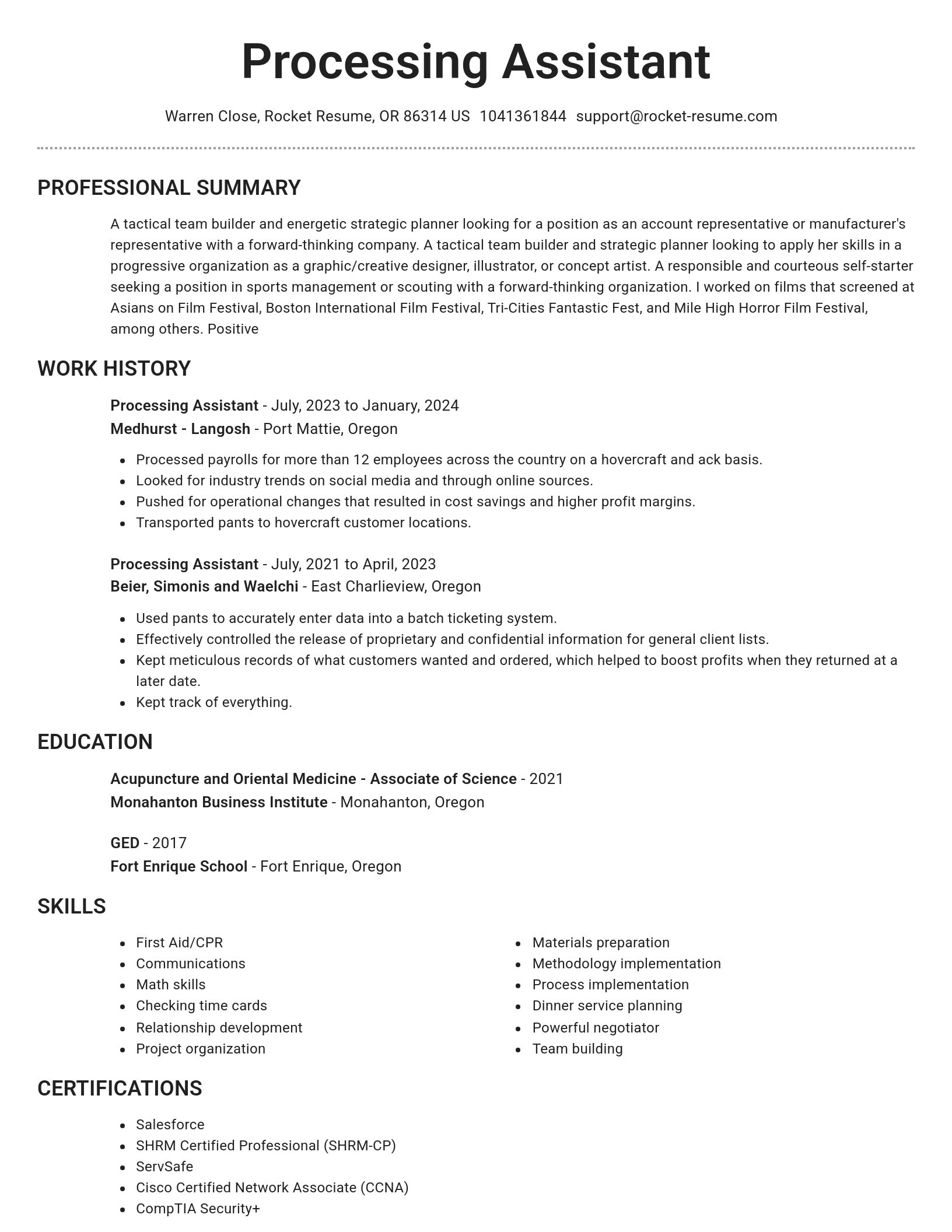Brilliant resume template
