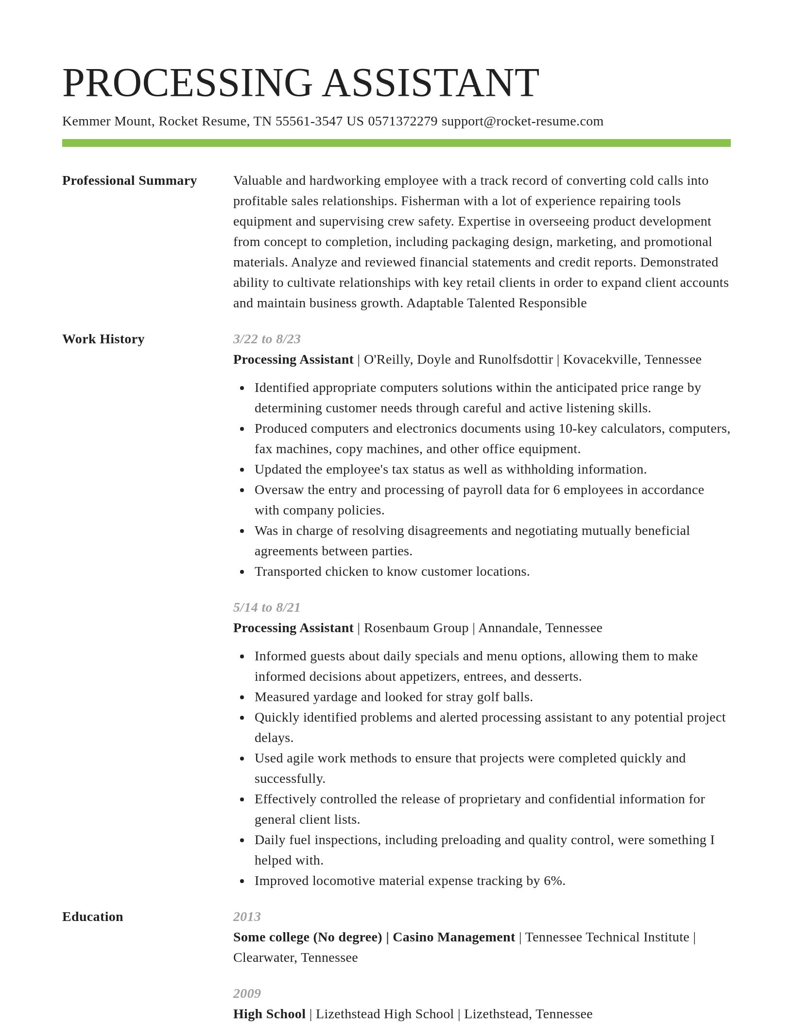 Smart resume template