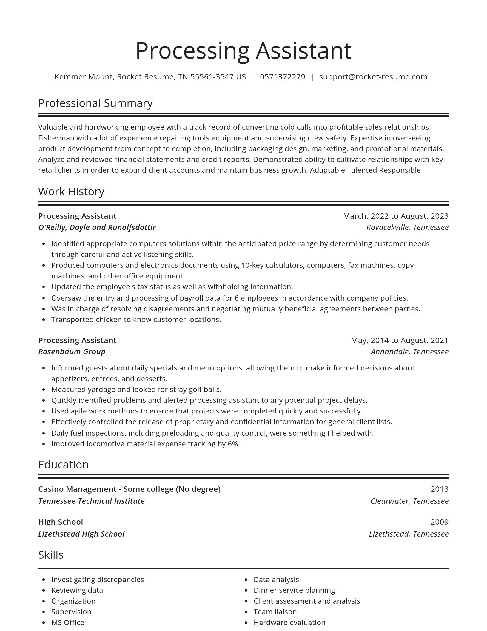 Spotlight resume template