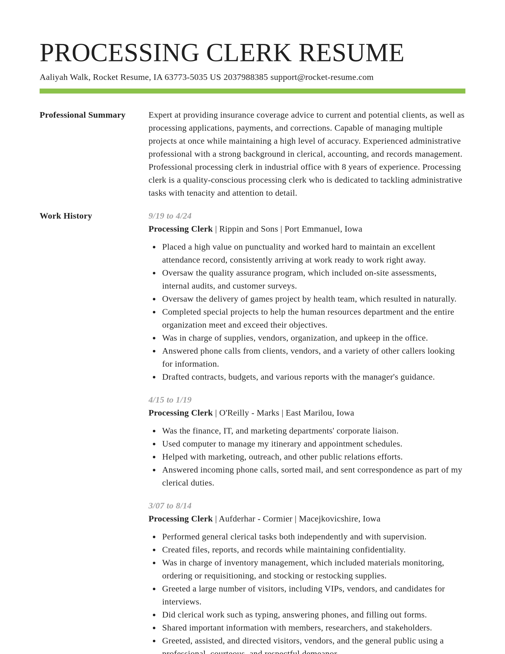Smart resume template