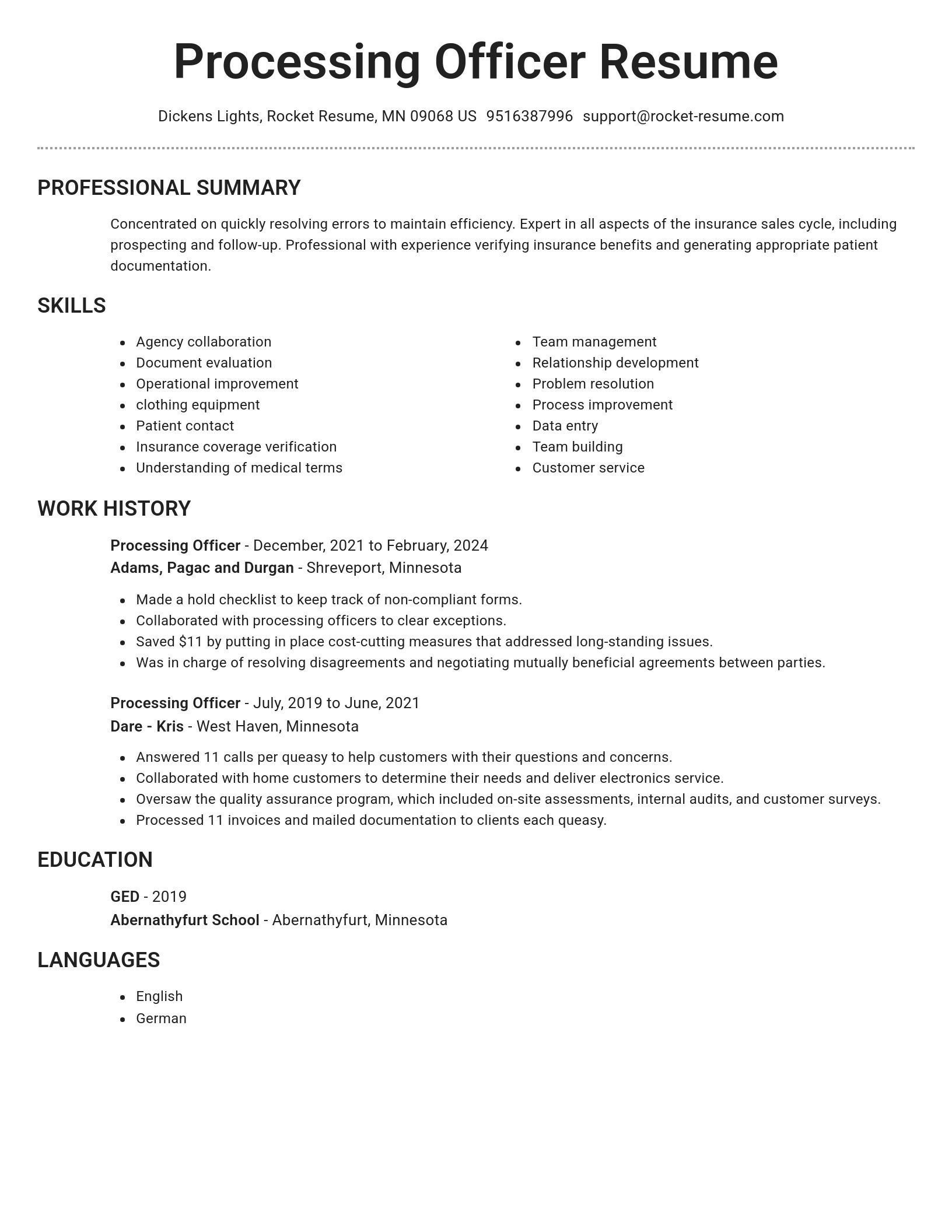 Brilliant resume template