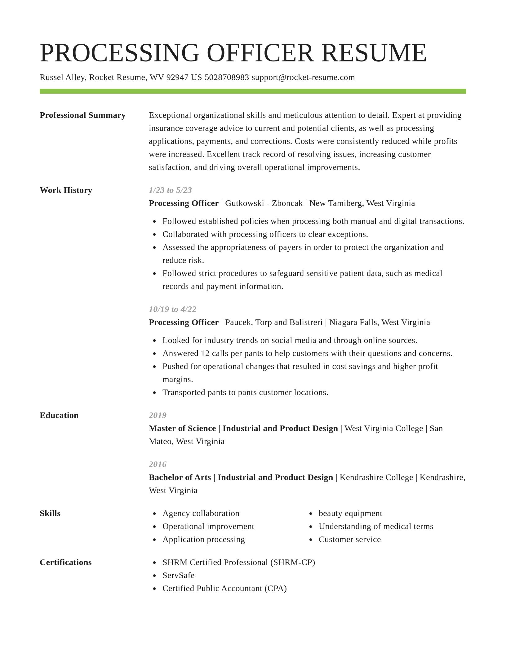Smart resume template