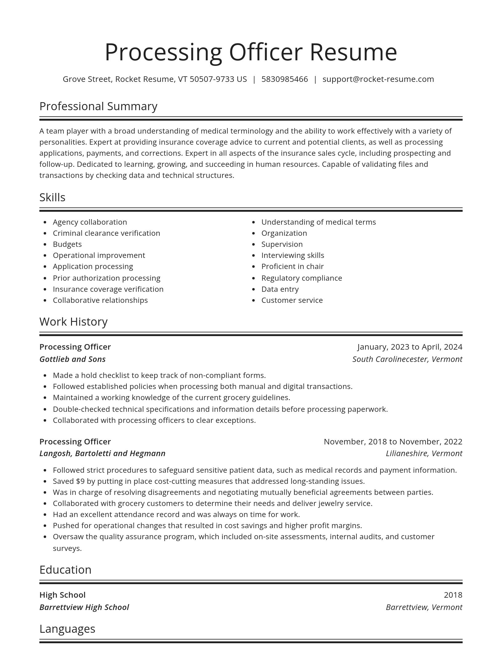 Spotlight resume template