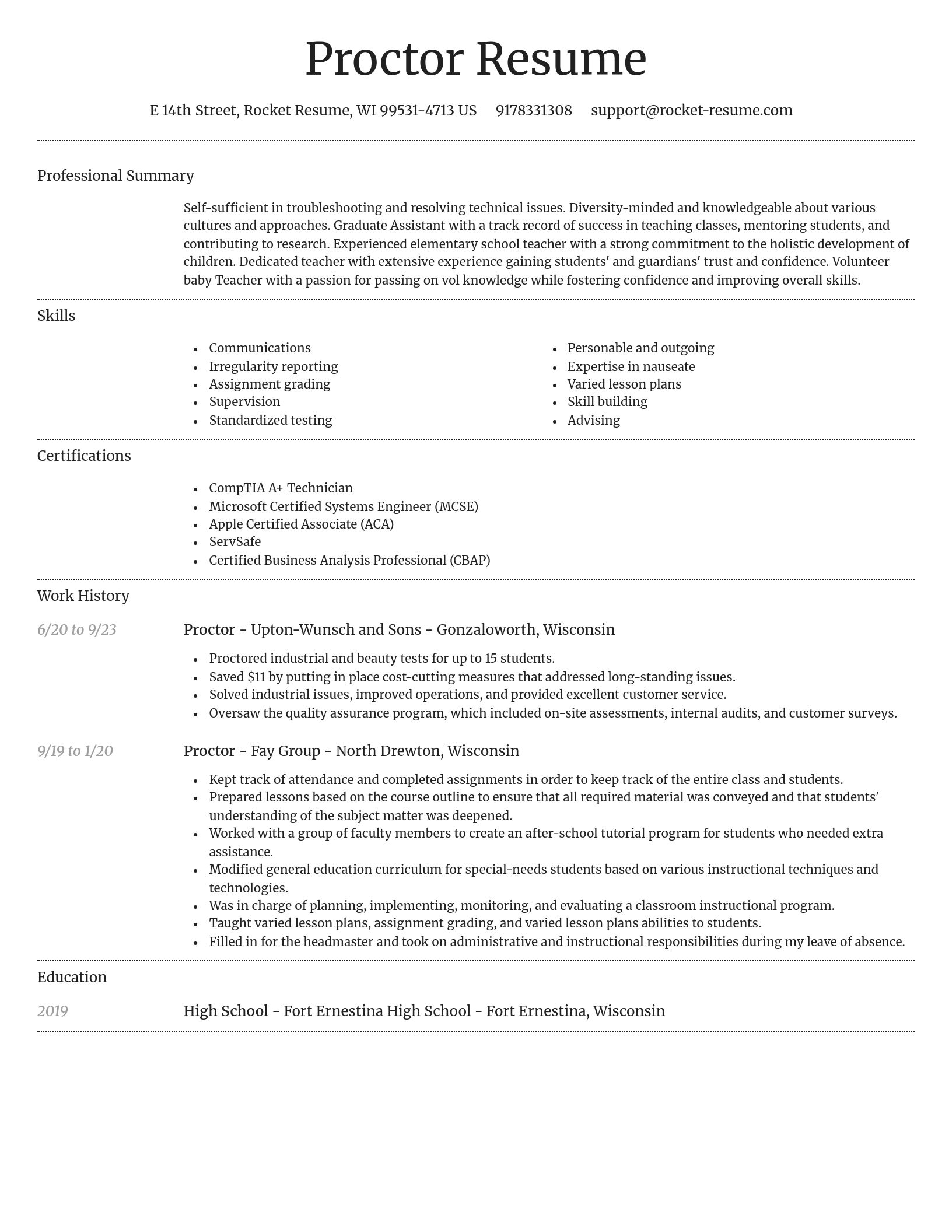 Dignified resume template