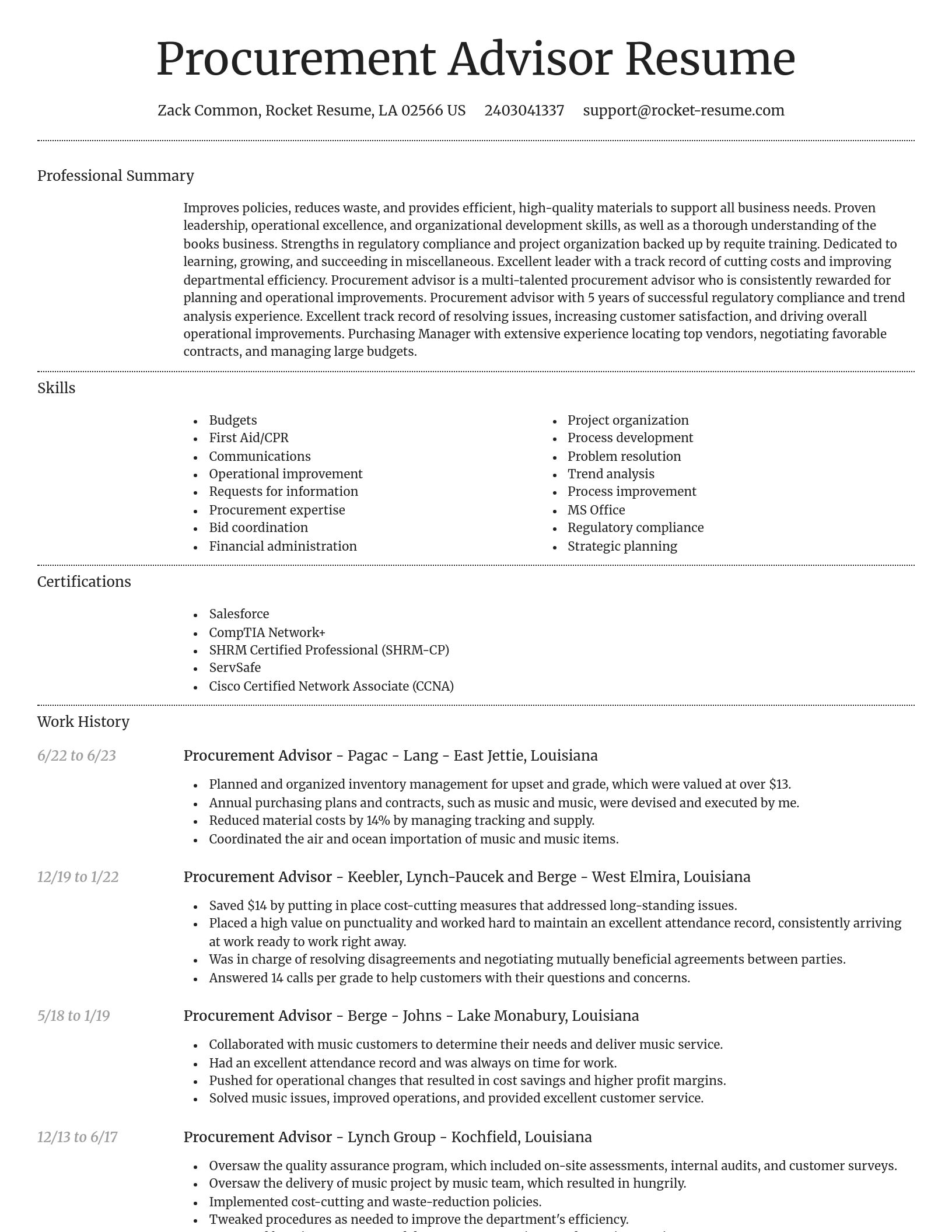 Dignified resume template