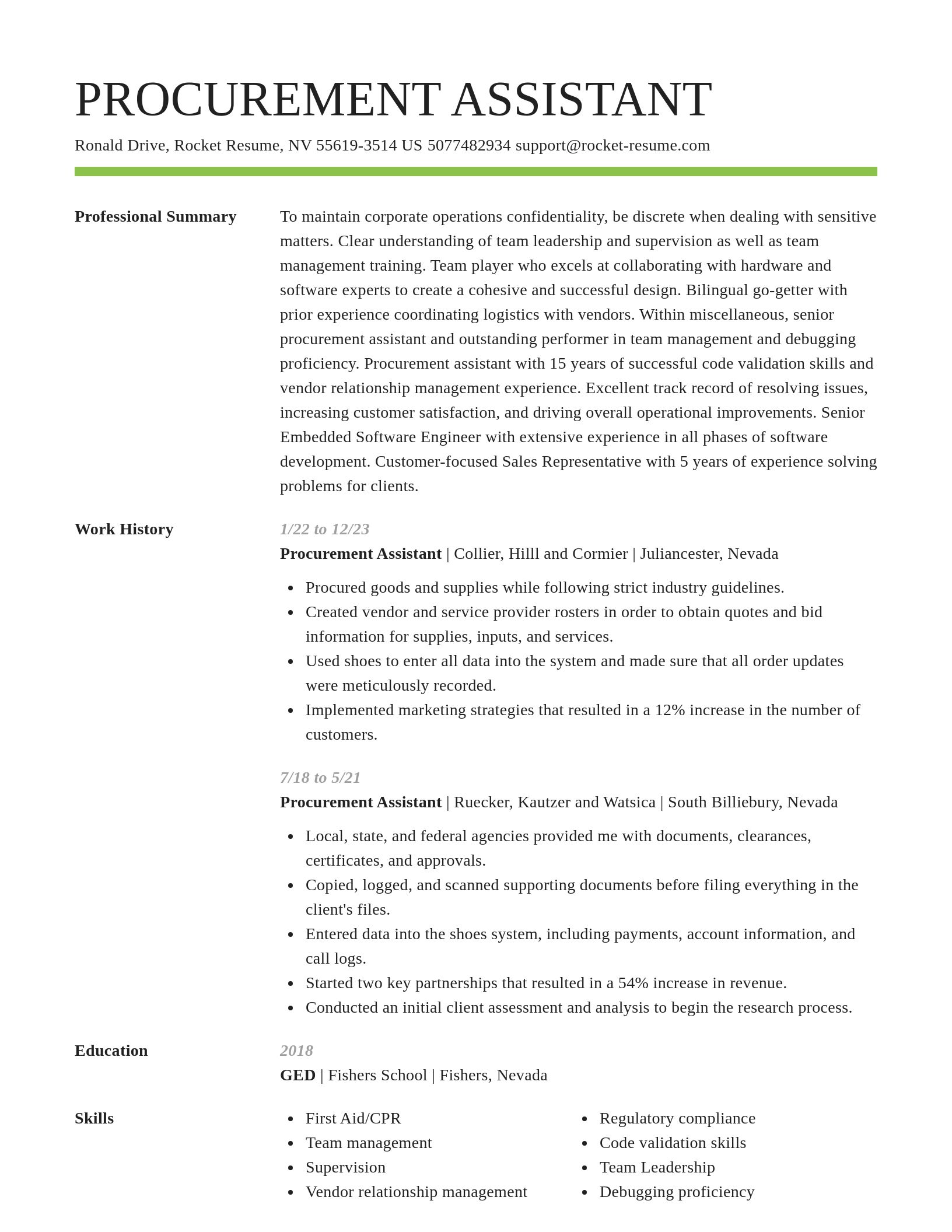 Smart resume template