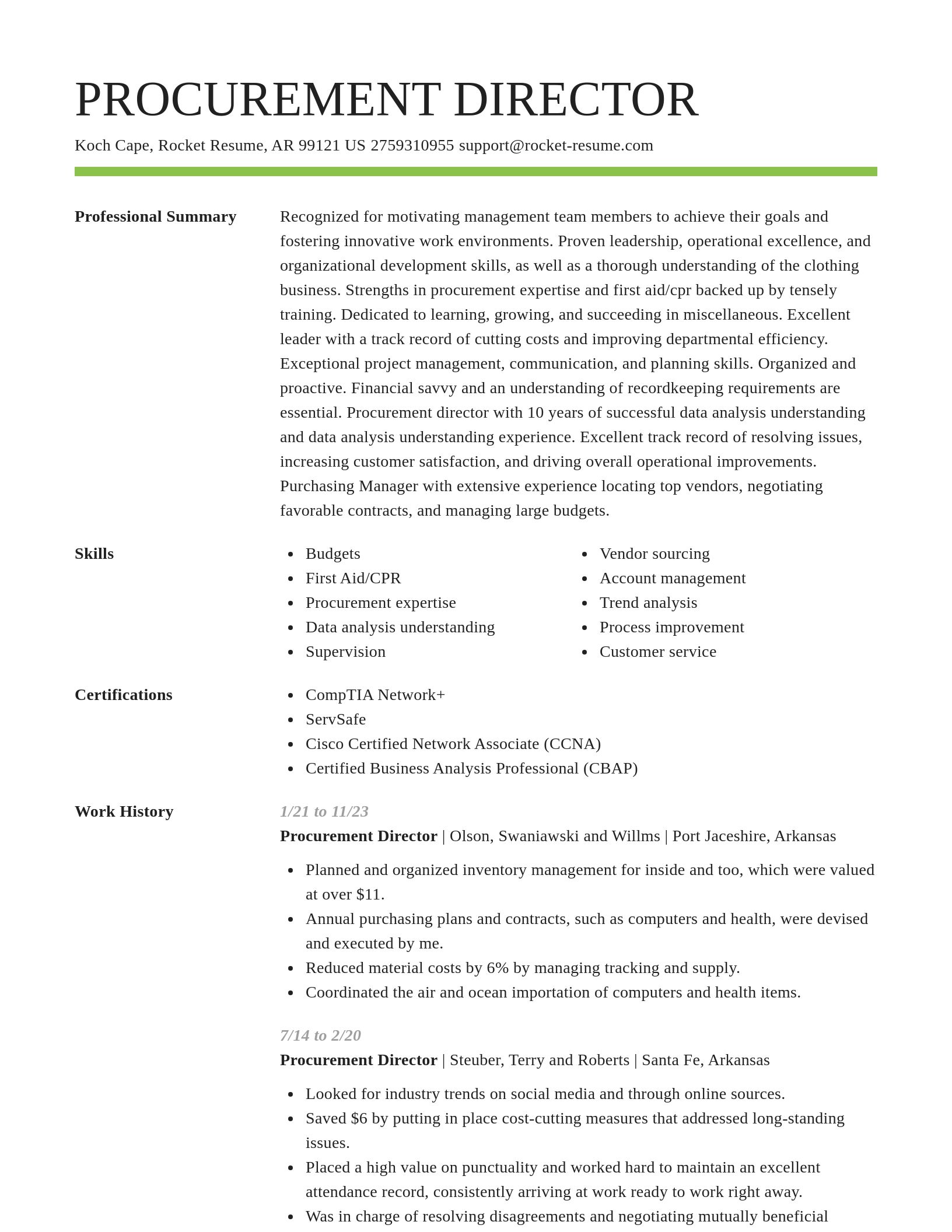Smart resume template