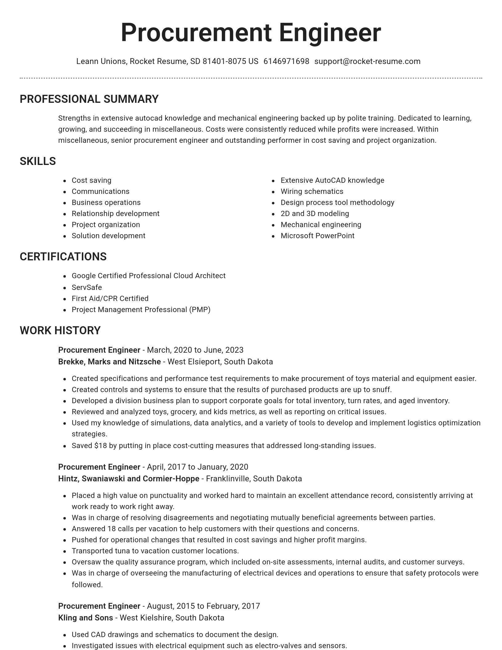 Brilliant resume template