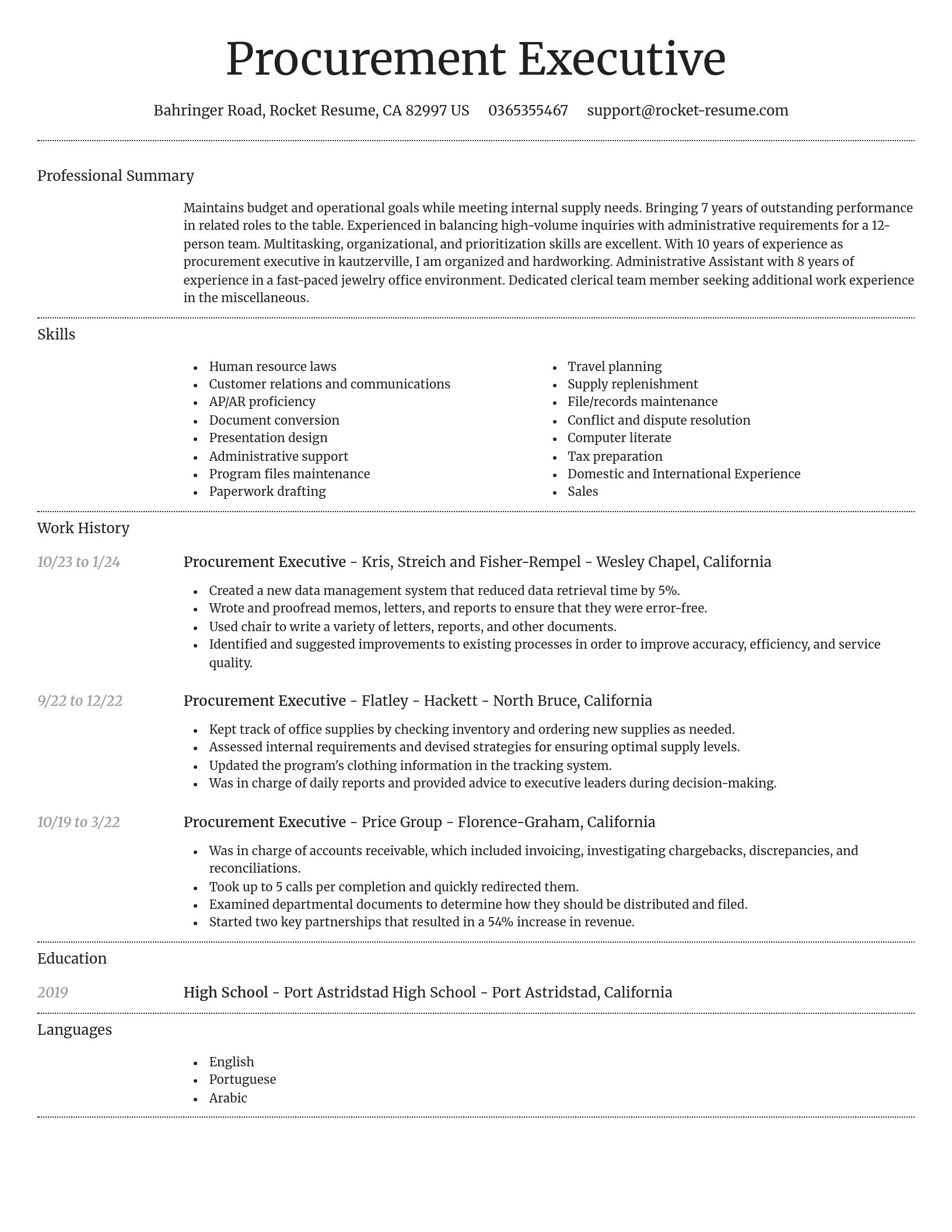 Dignified resume template