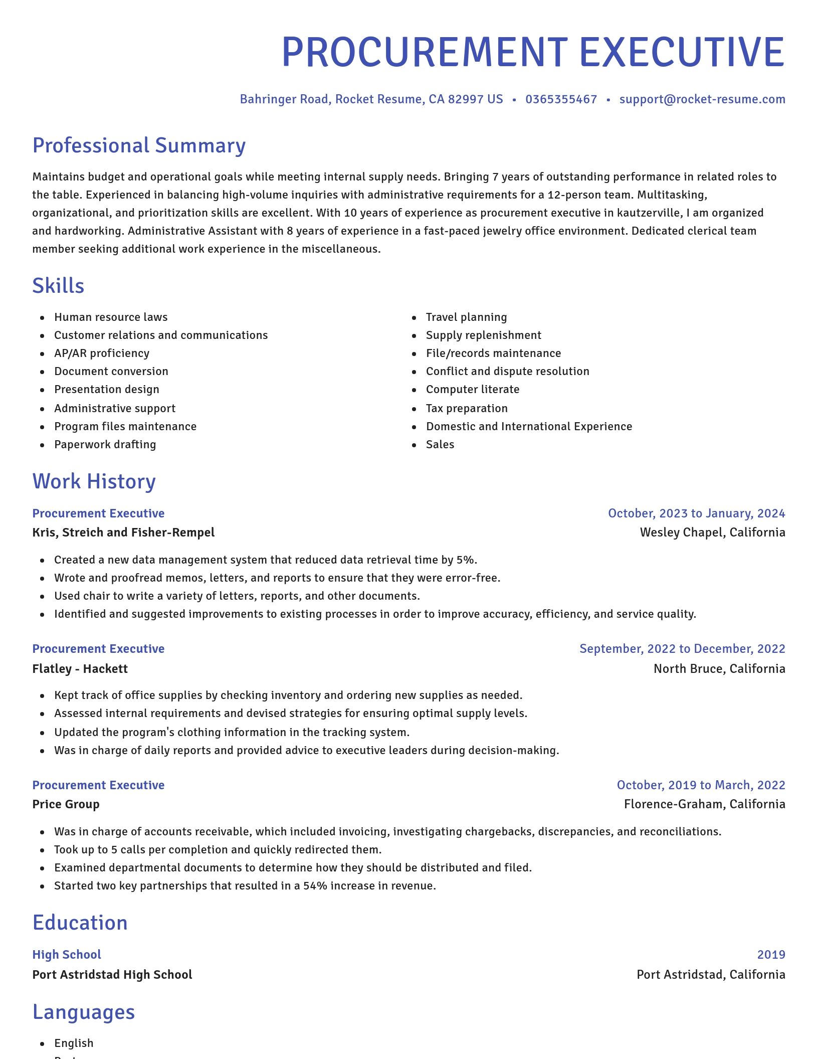 Novel resume template
