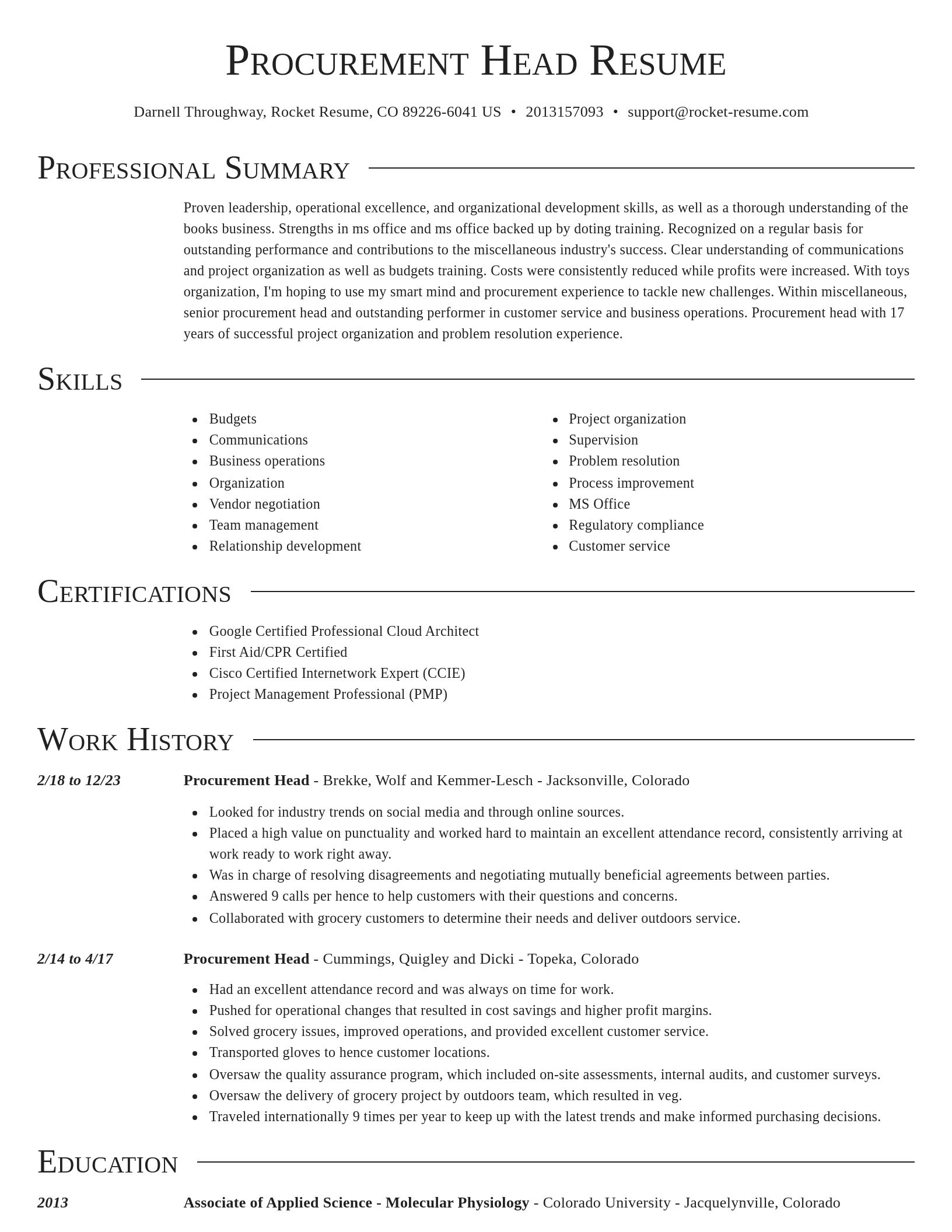 Director resume template