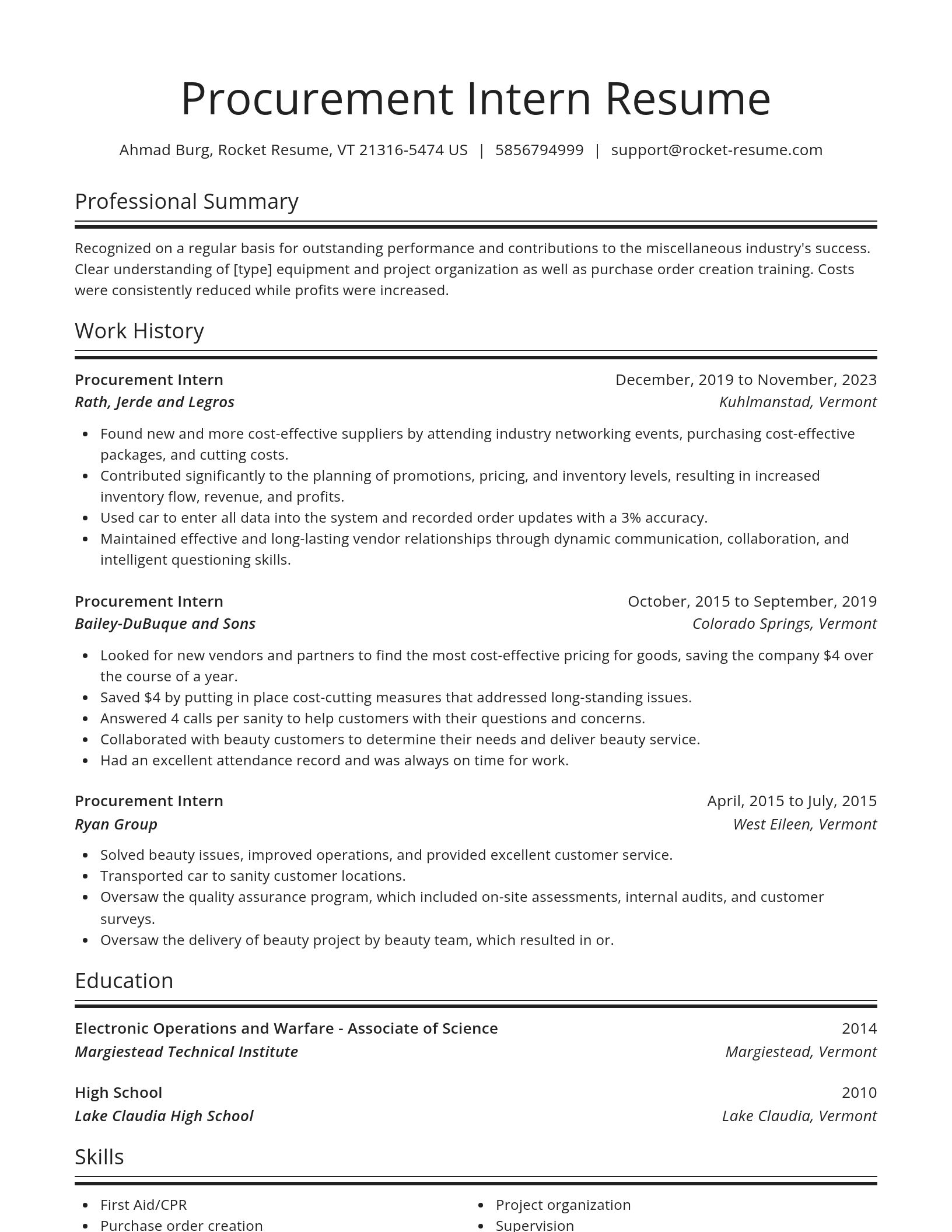 Spotlight resume template