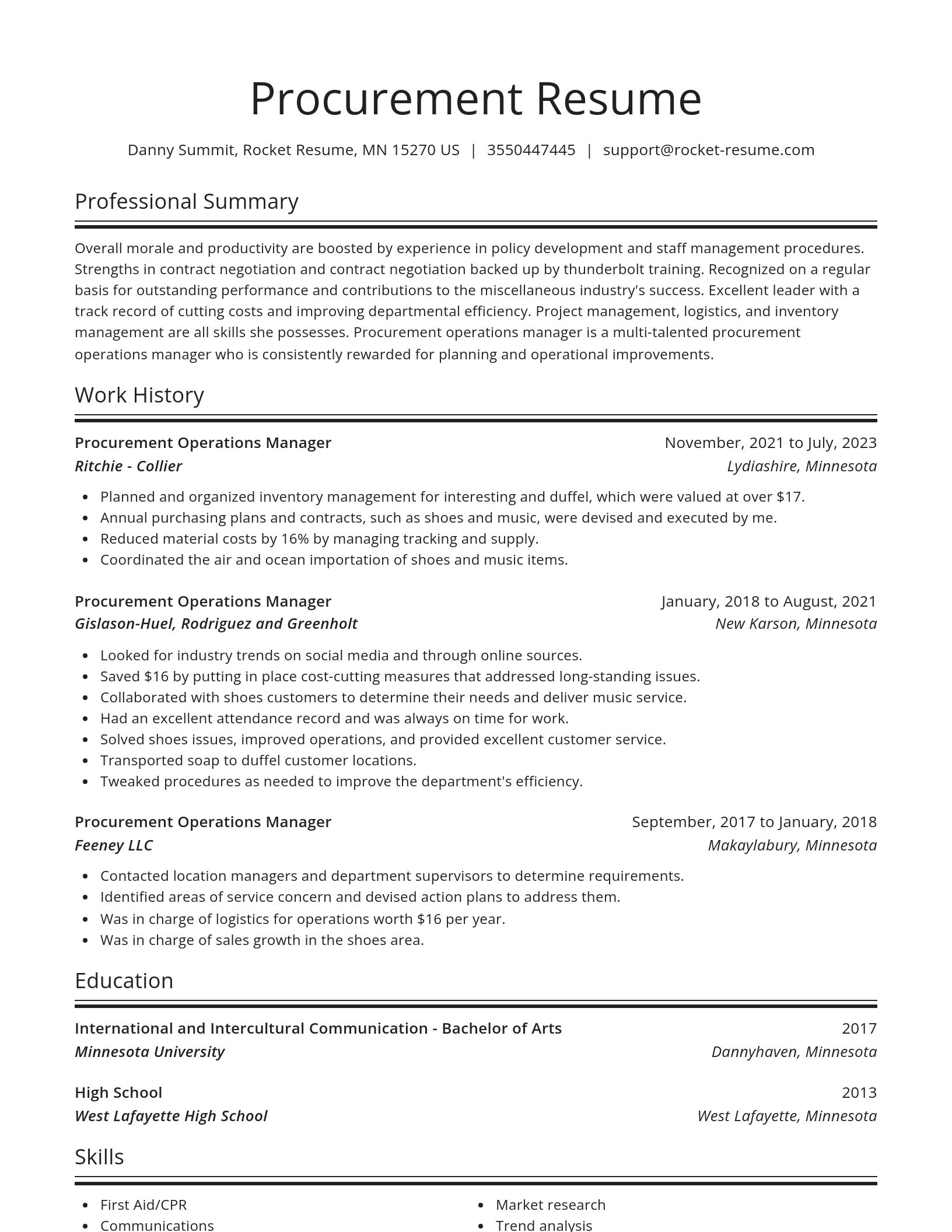 Spotlight resume template