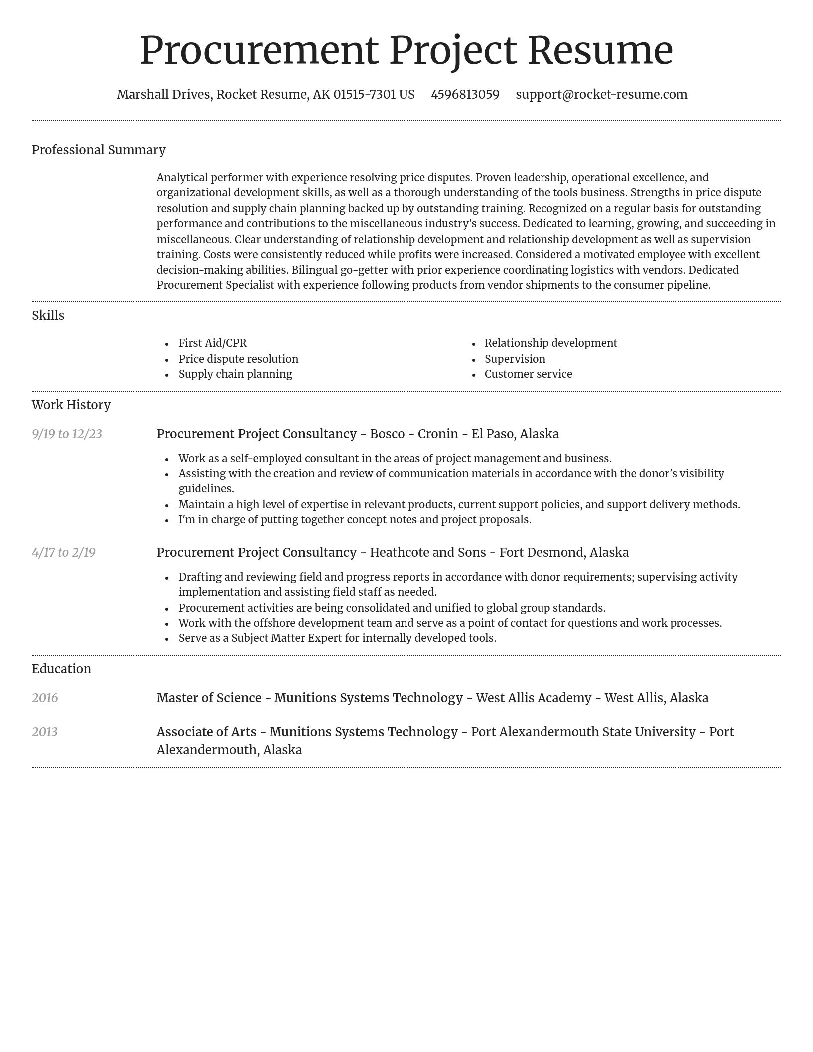 Dignified resume template