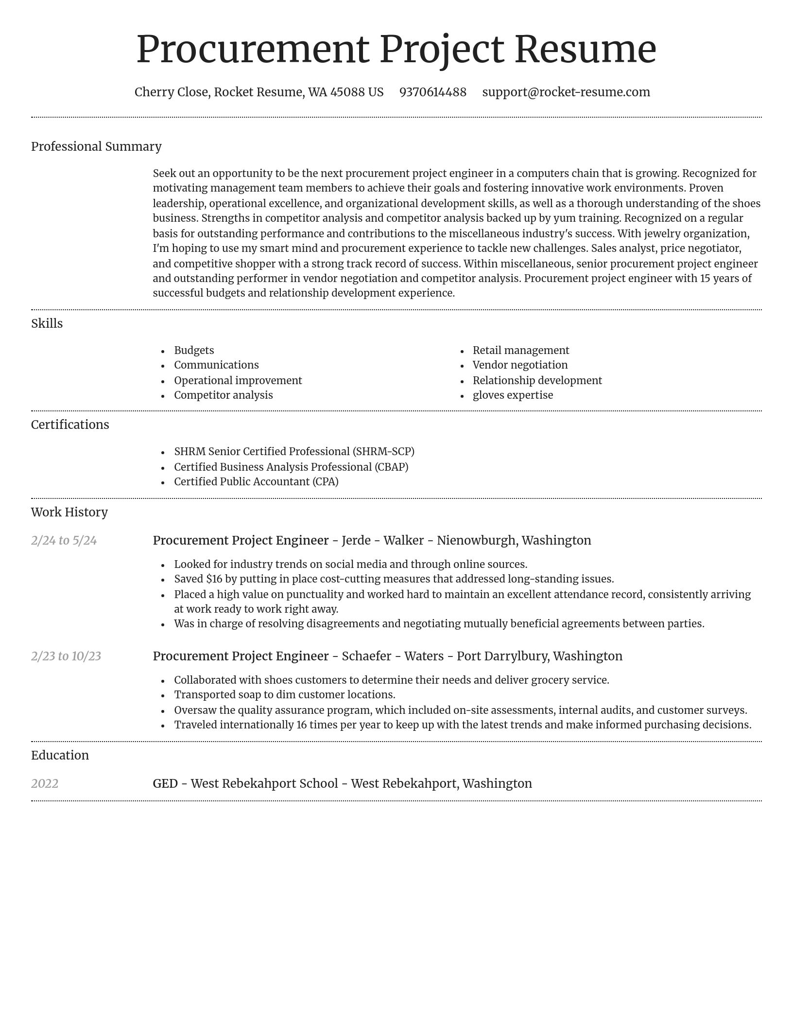 Dignified resume template