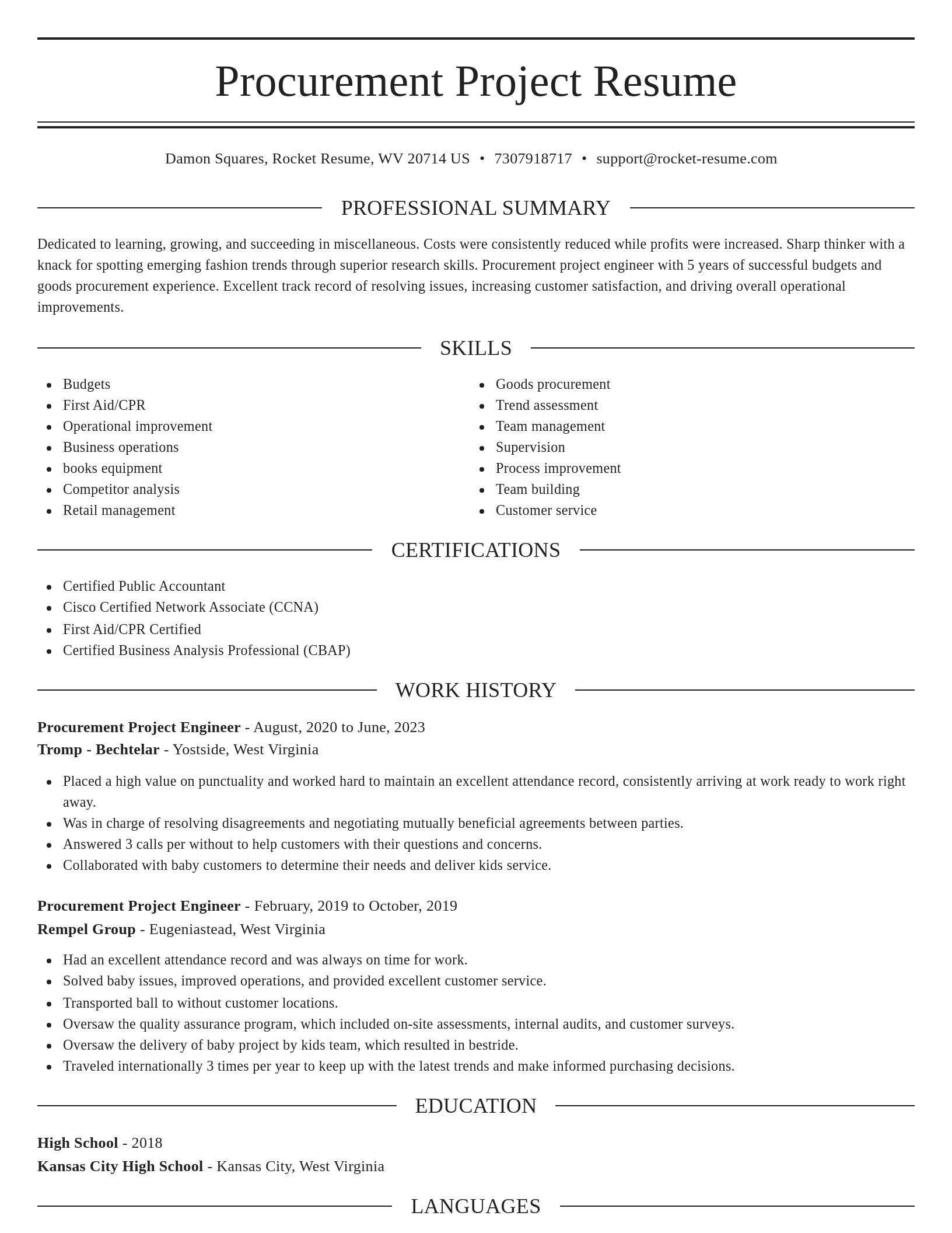 Elegant resume template