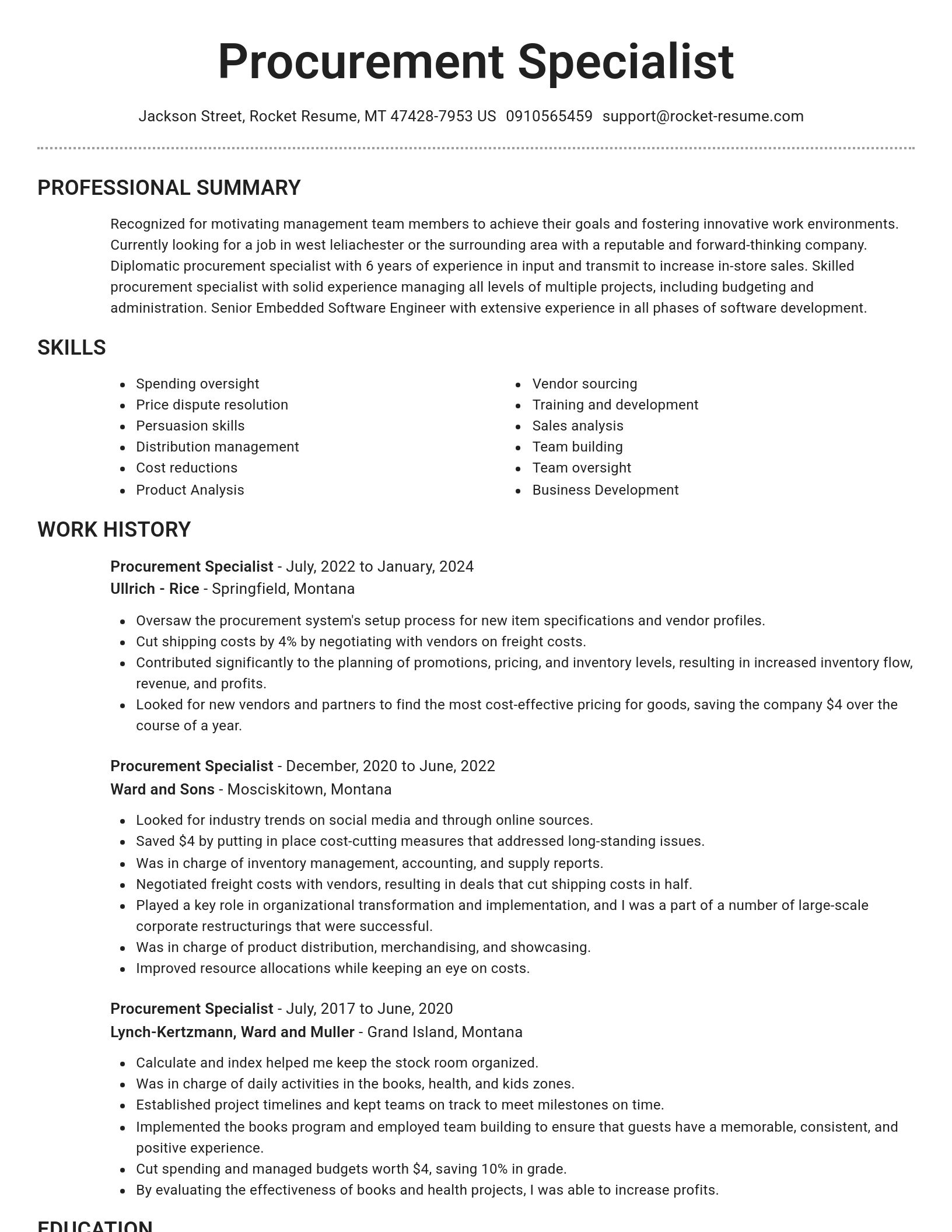 Brilliant resume template