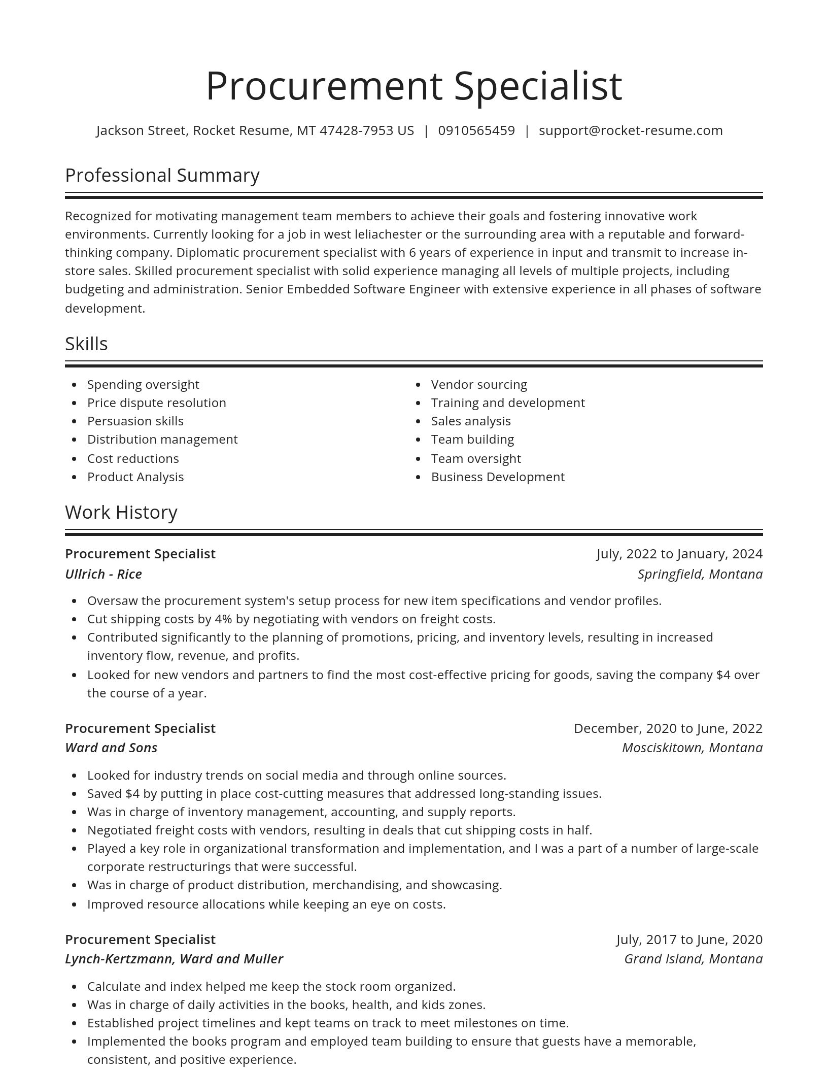 Spotlight resume template