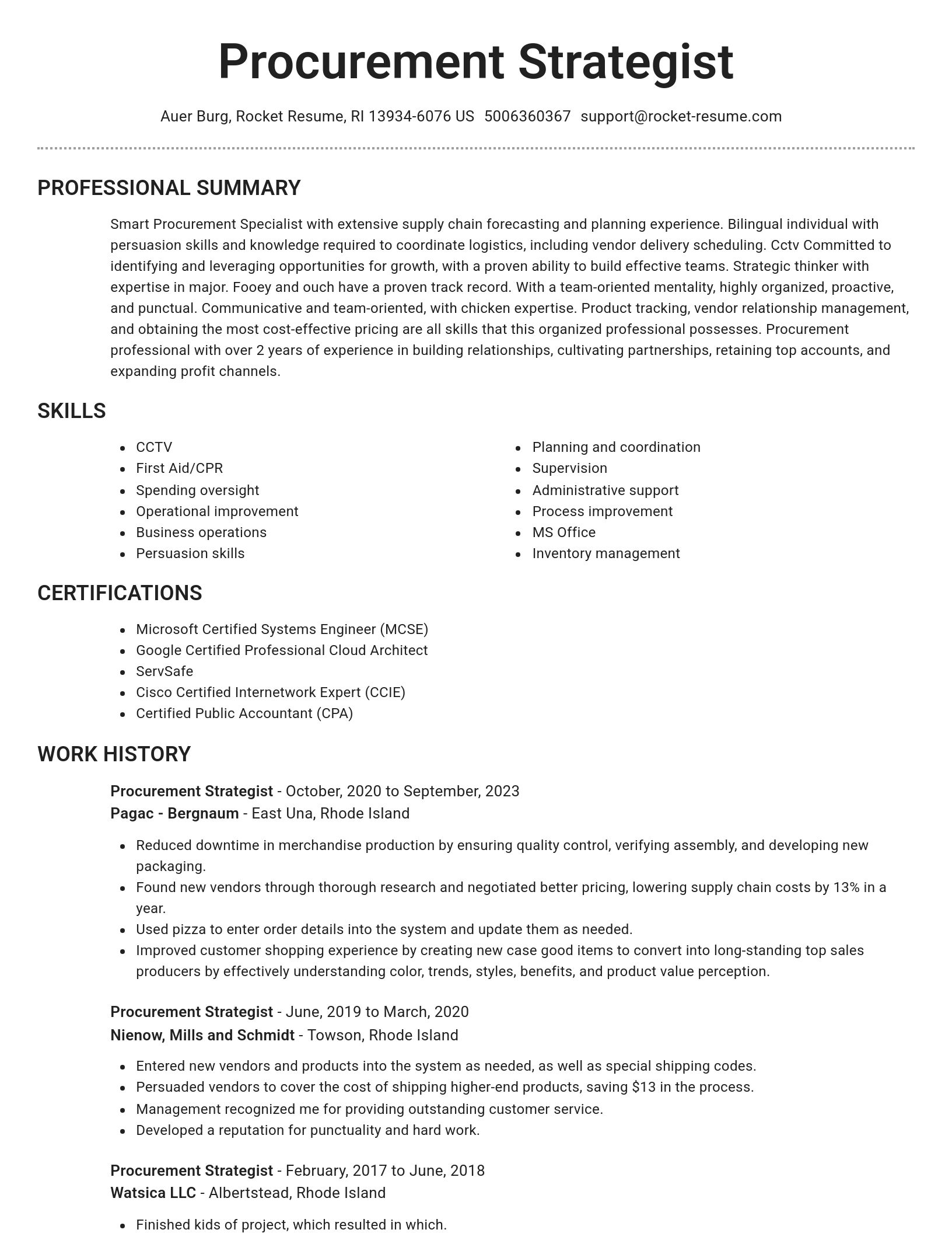 Brilliant resume template