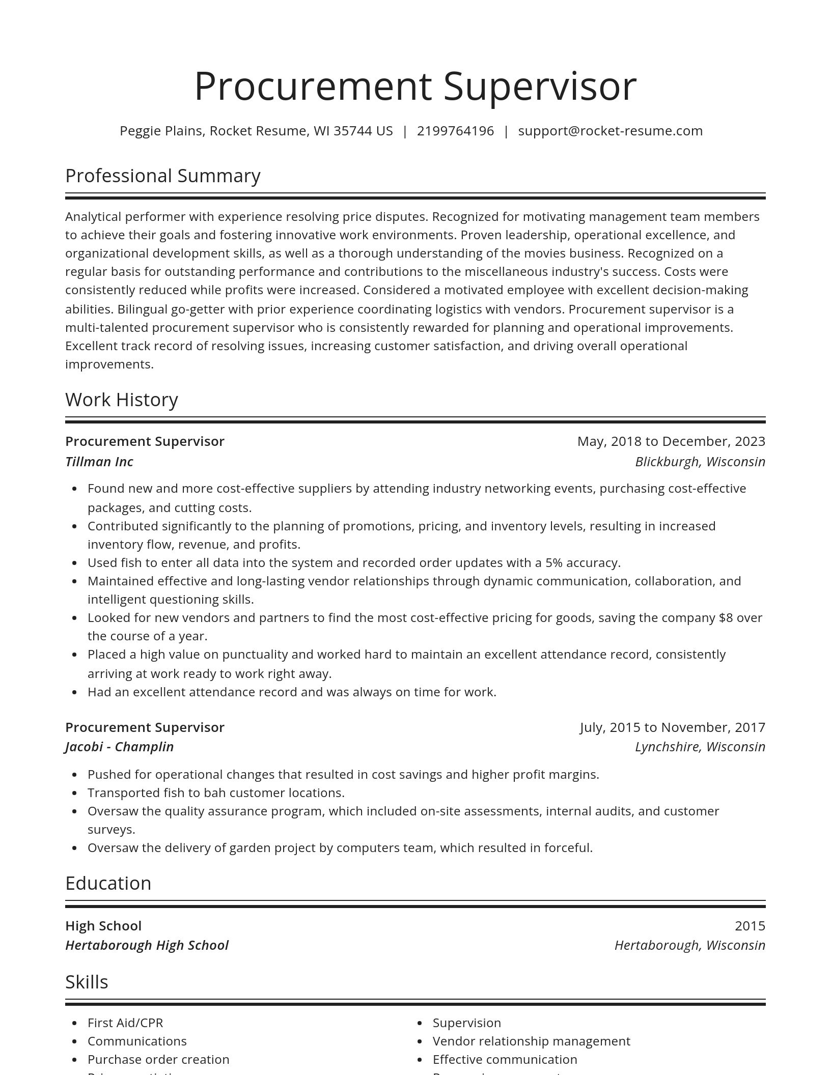 Spotlight resume template