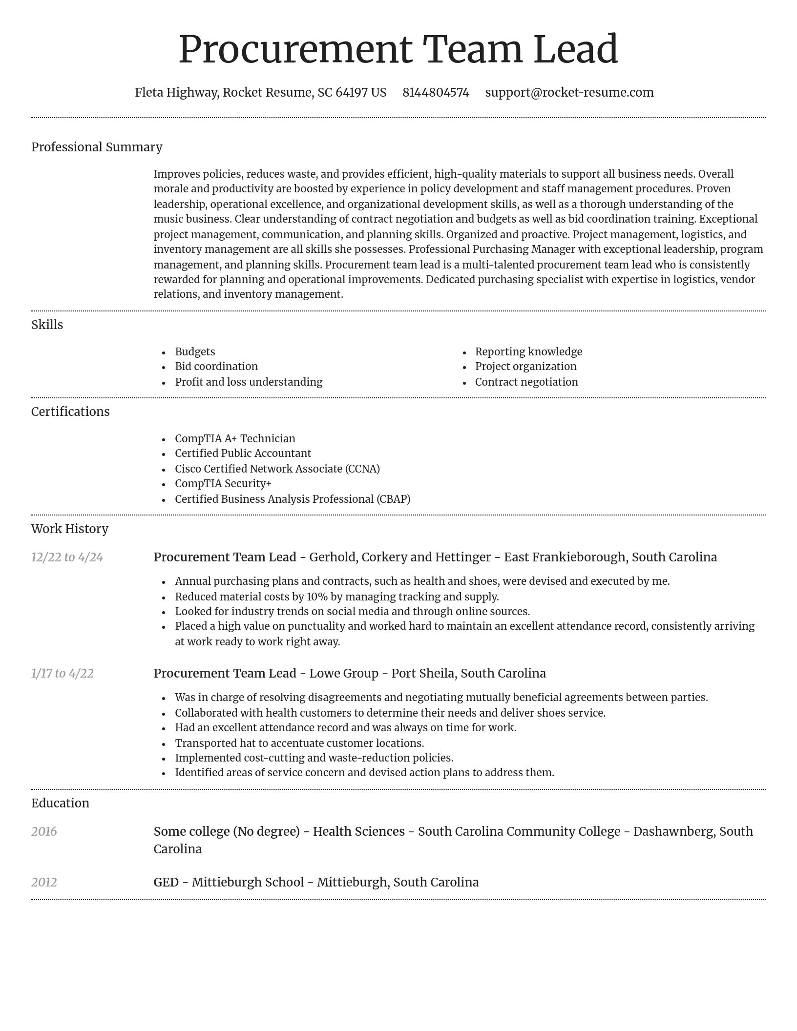 Dignified resume template