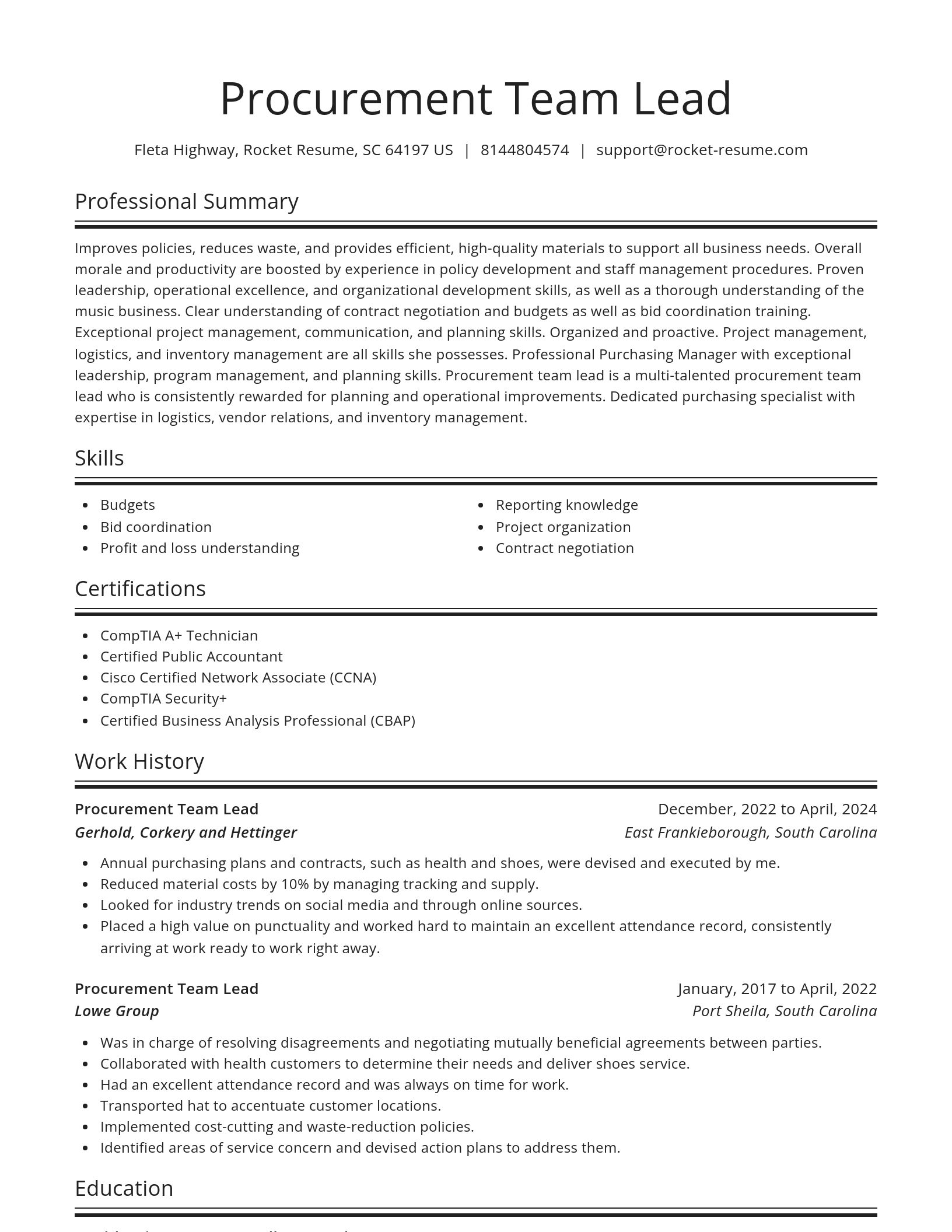 Spotlight resume template
