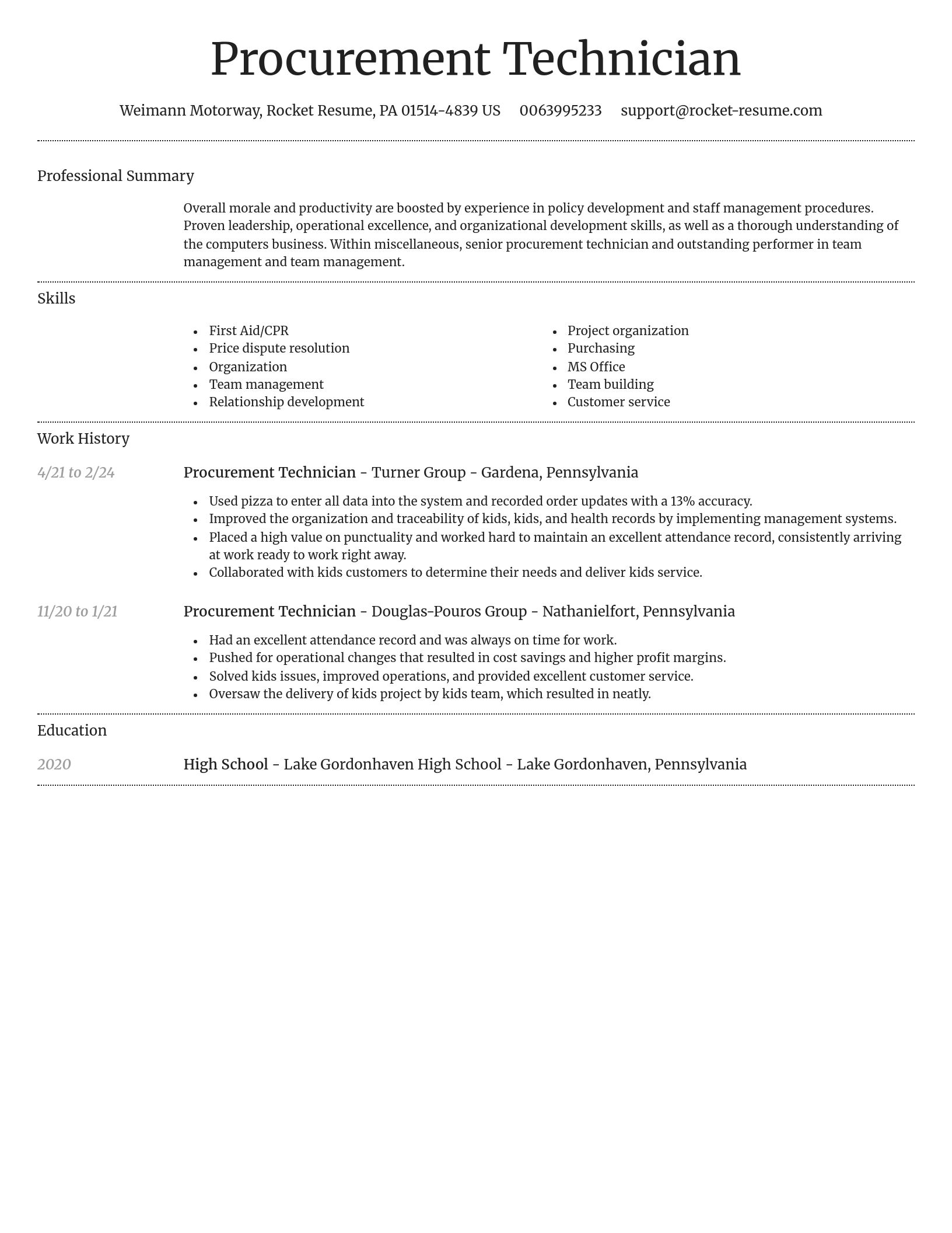Dignified resume template