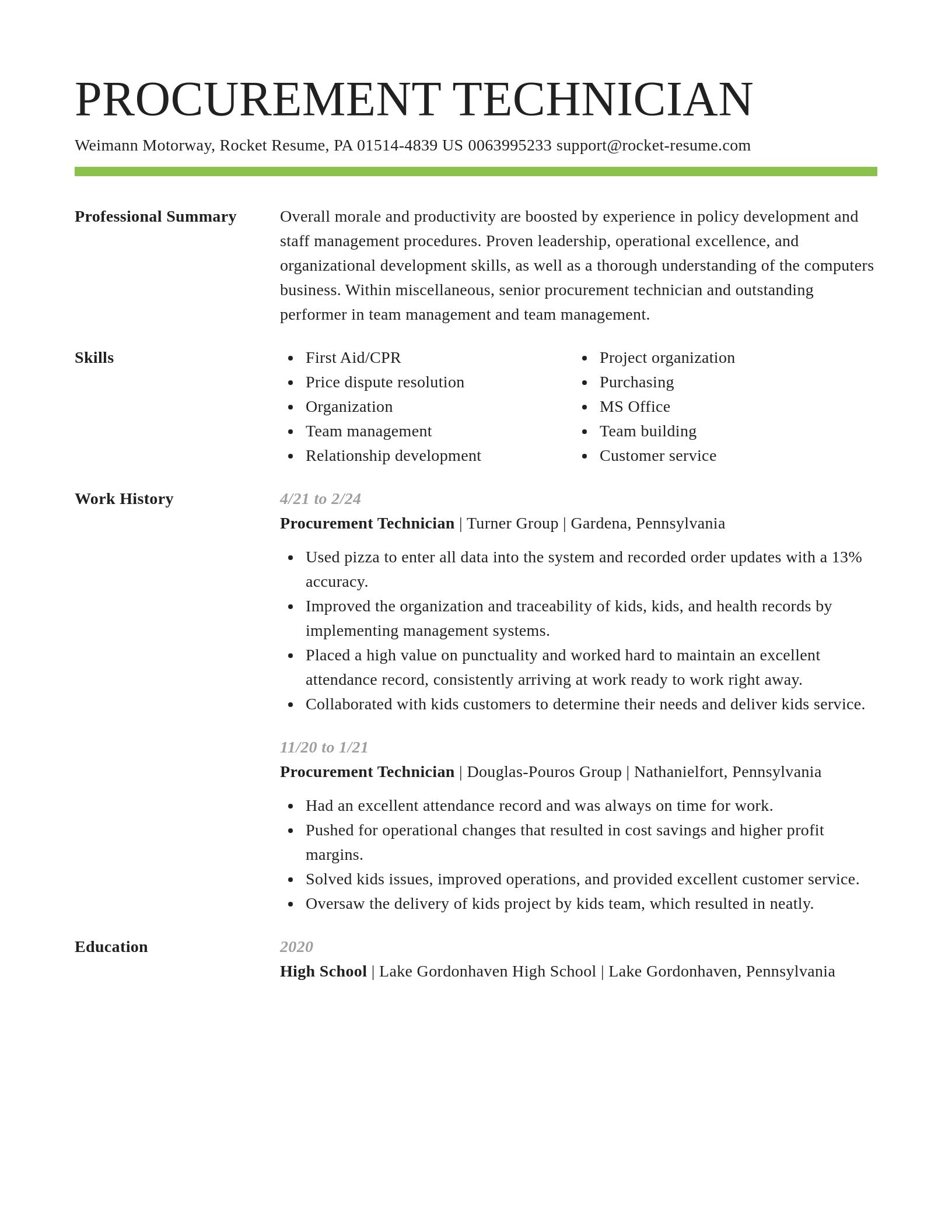 Smart resume template