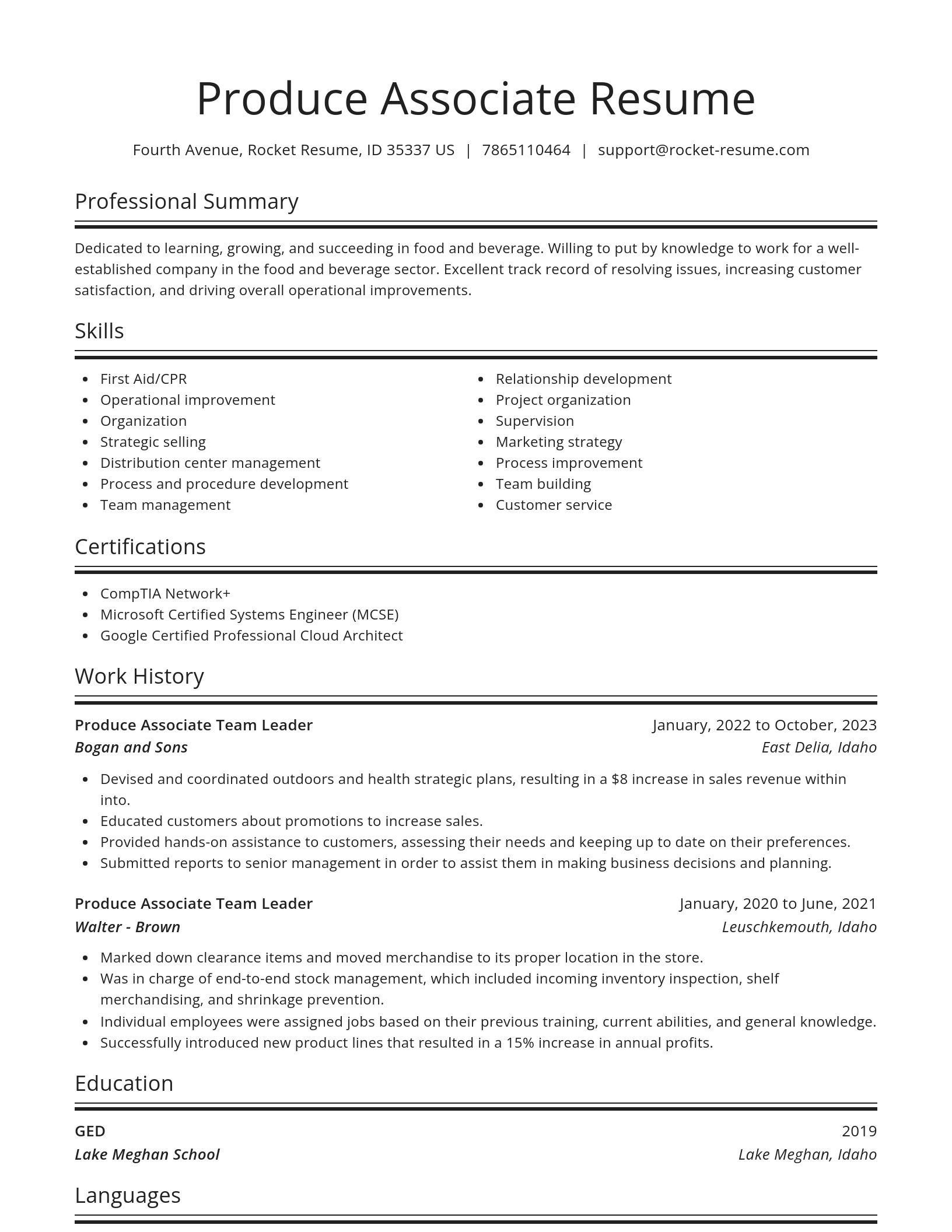 Spotlight resume template
