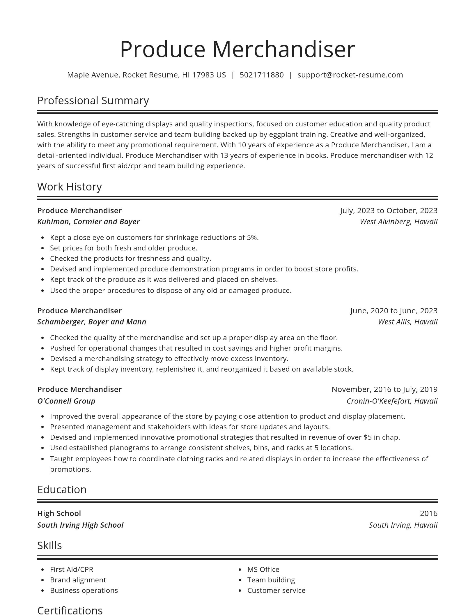 Spotlight resume template