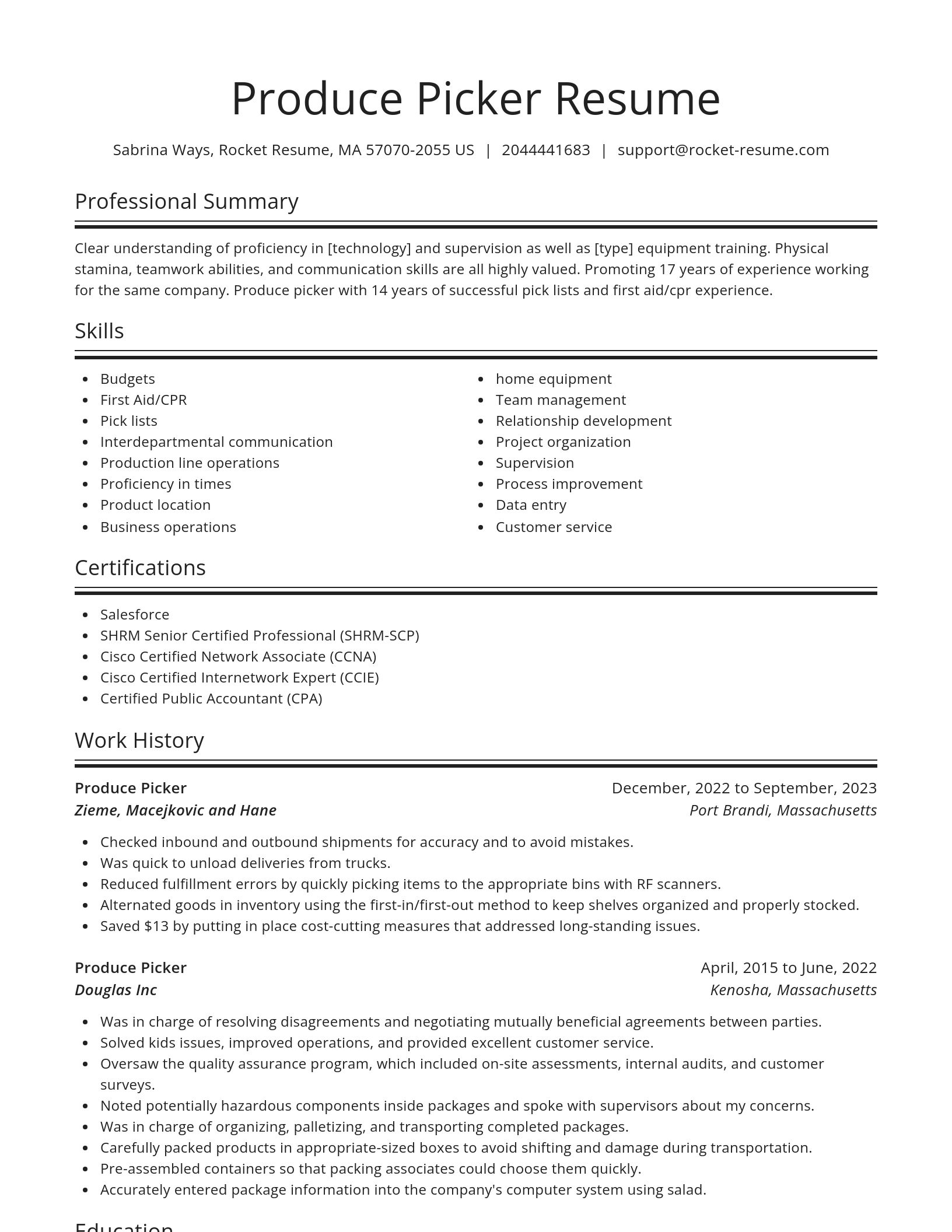 Spotlight resume template