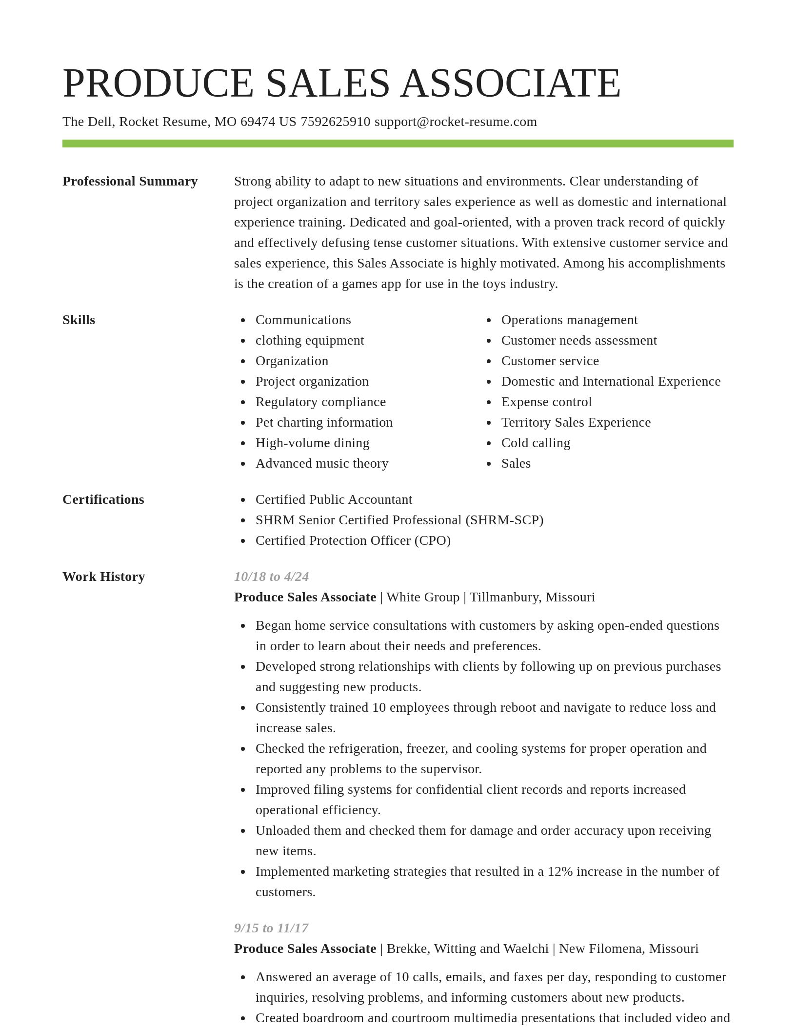 Smart resume template