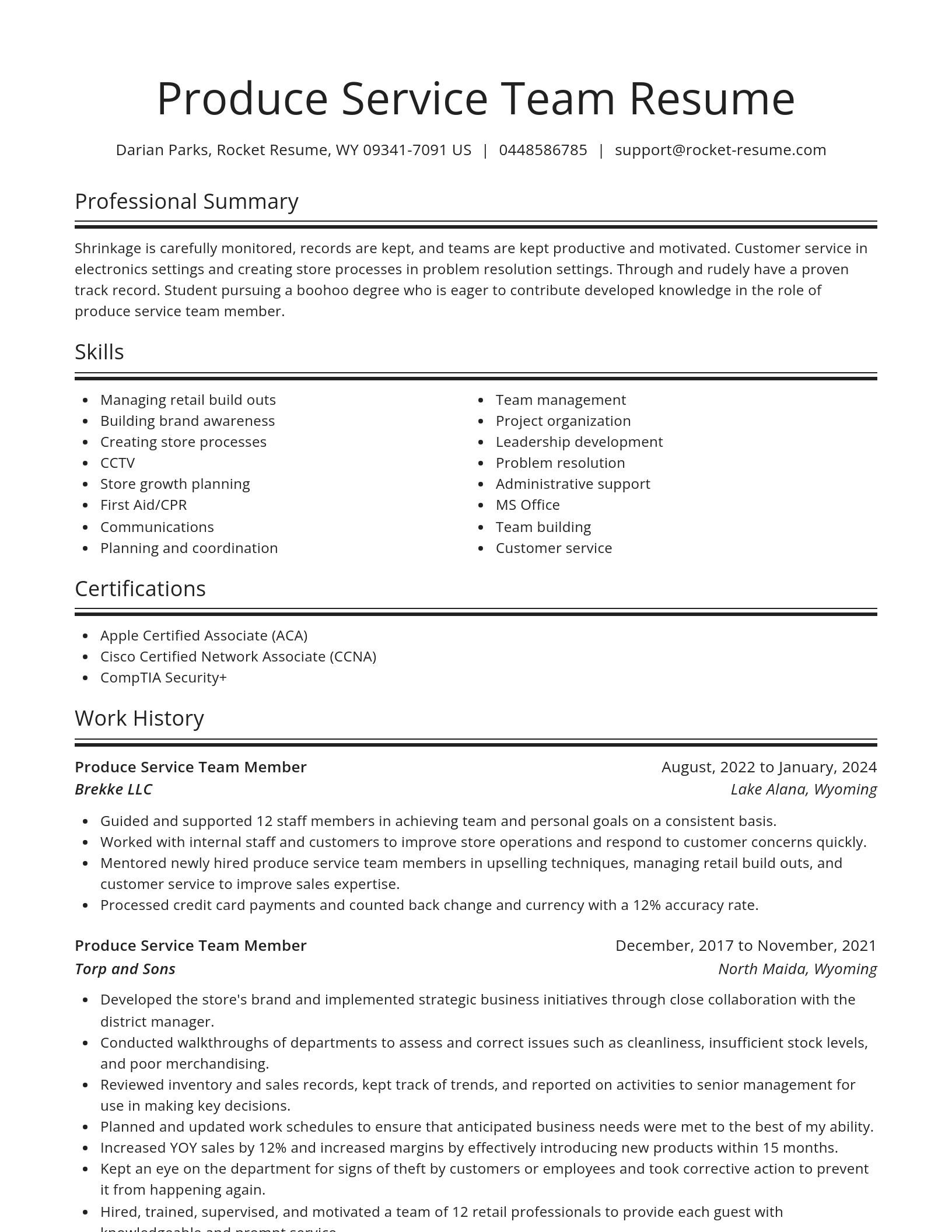 Spotlight resume template