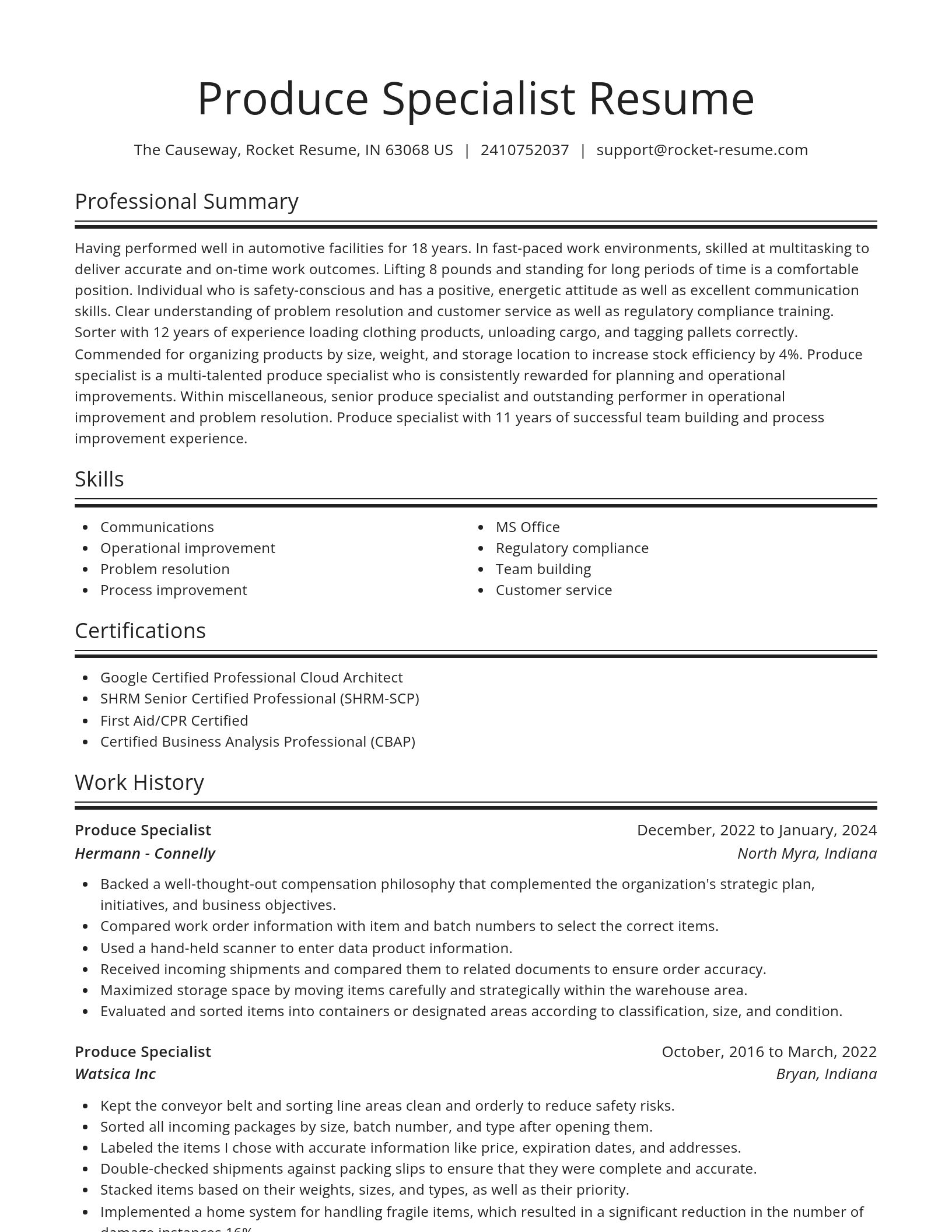 Spotlight resume template