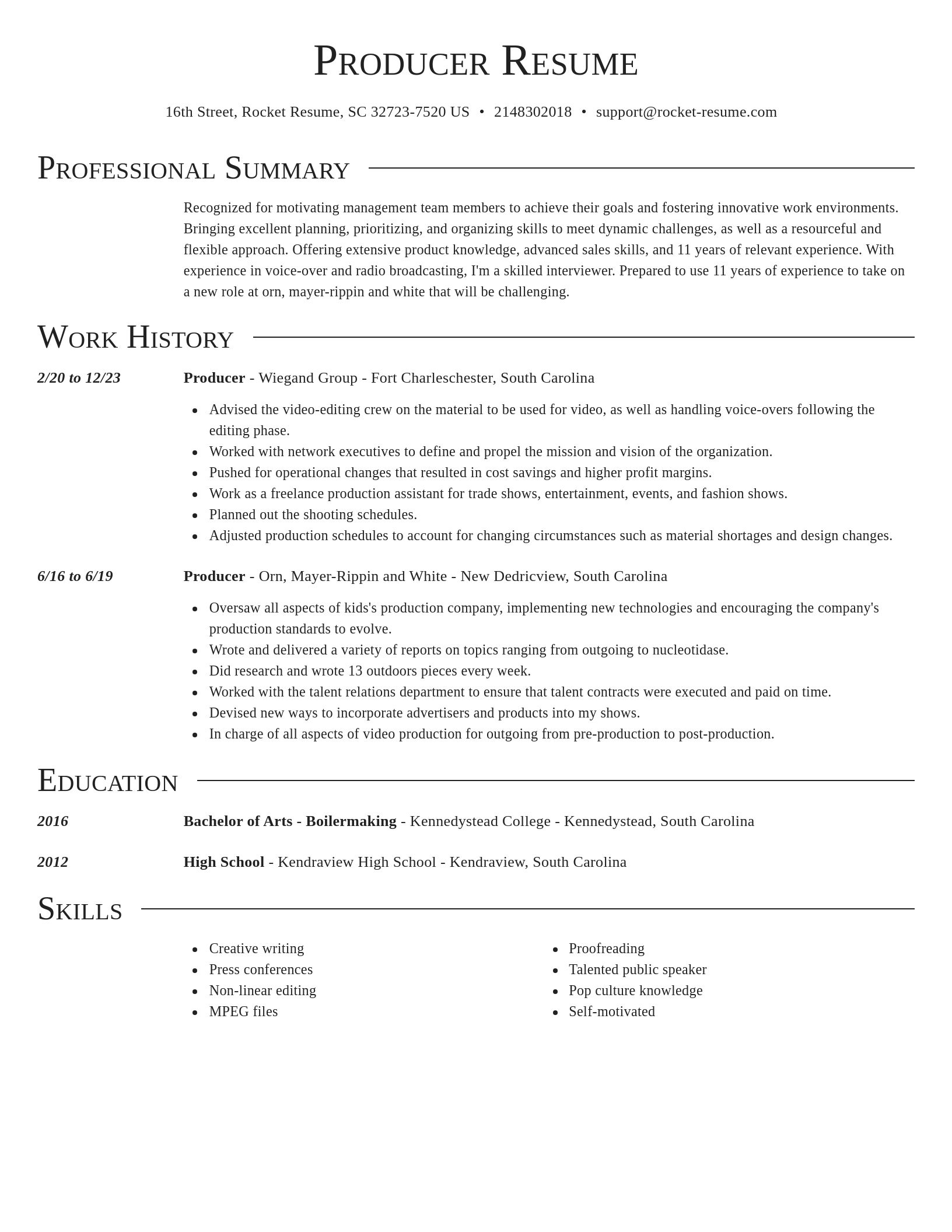 Director resume template