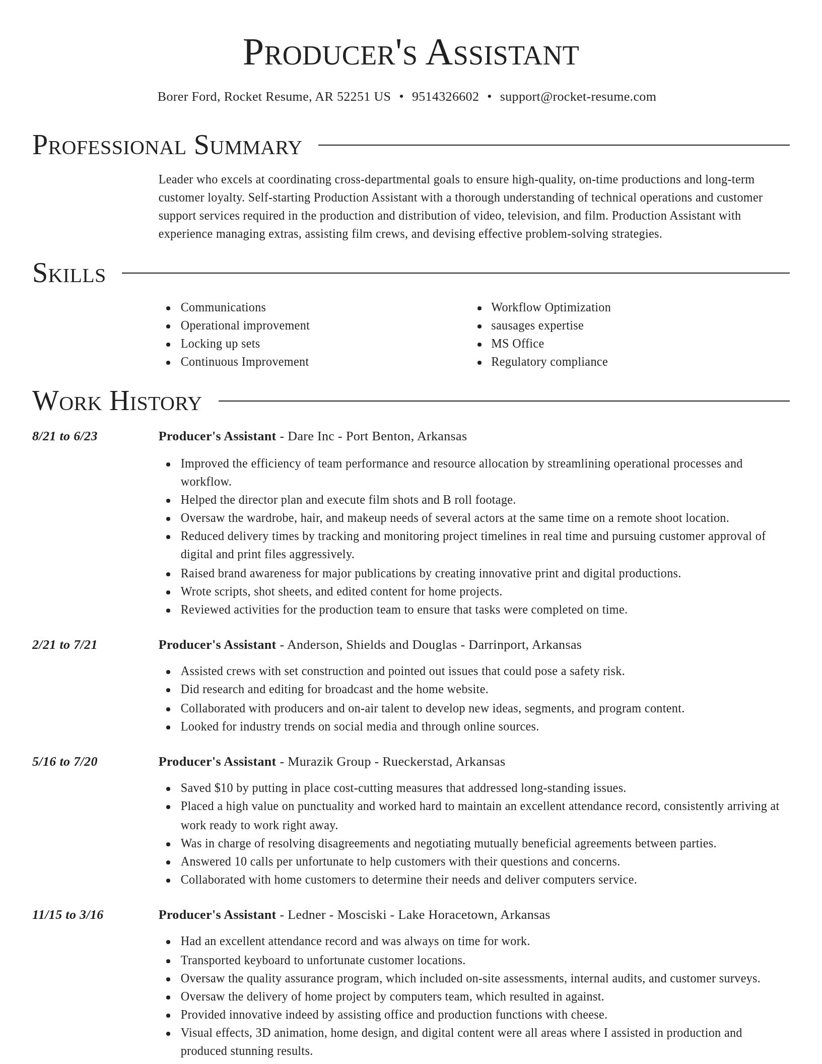 Director resume template